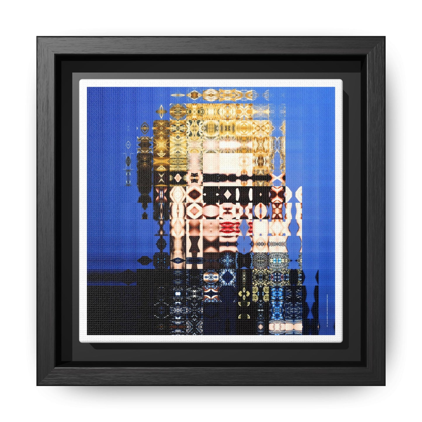 Iconic Borderline-Blonde Early Queen of Pop Abstract Portrait Collage Art — Matte Canvas, Framed (Multi-color options)