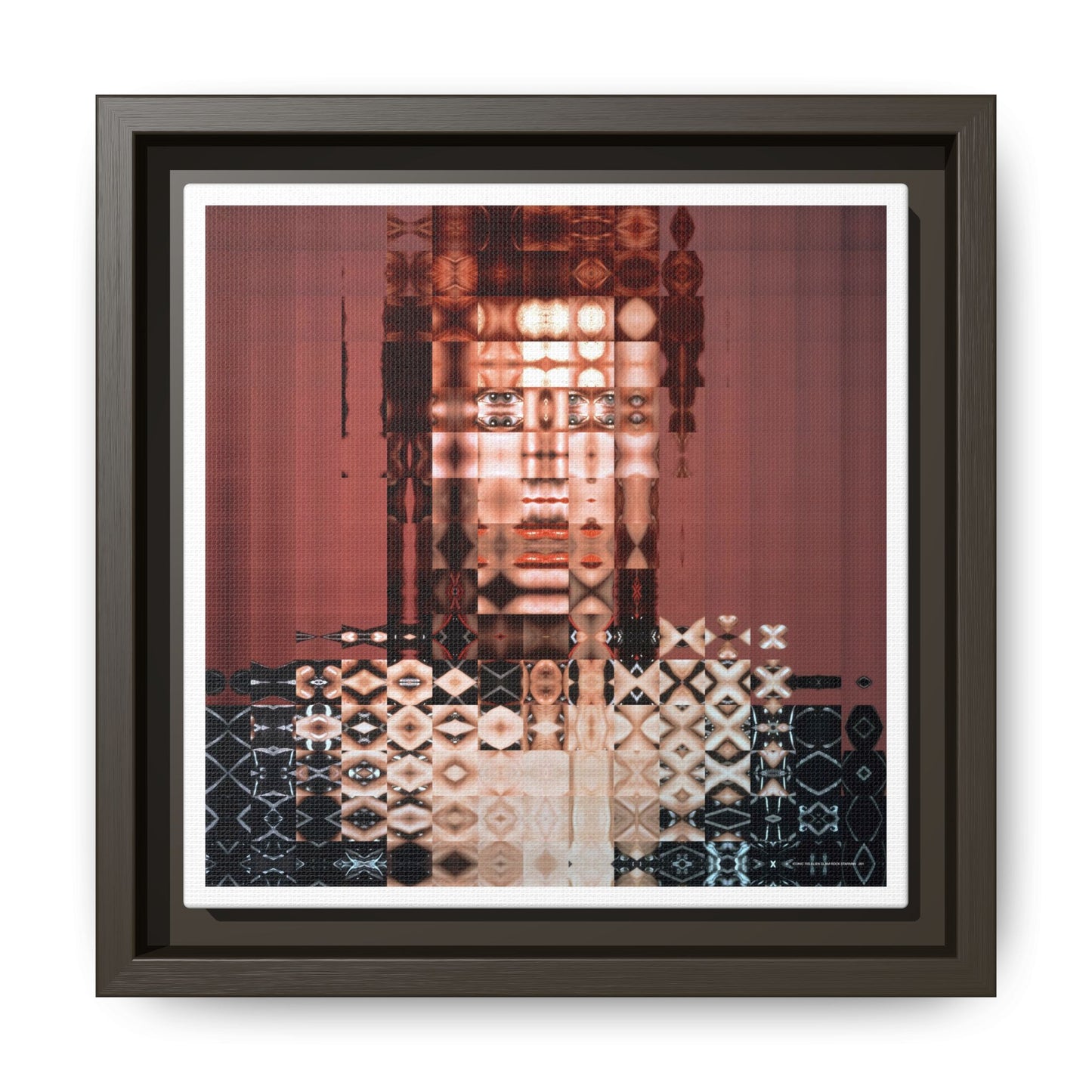 Iconic 70s Alien Glam Rock Starman Abstract Portrait Collage Art — Matte Canvas, Framed (Multi-color options)