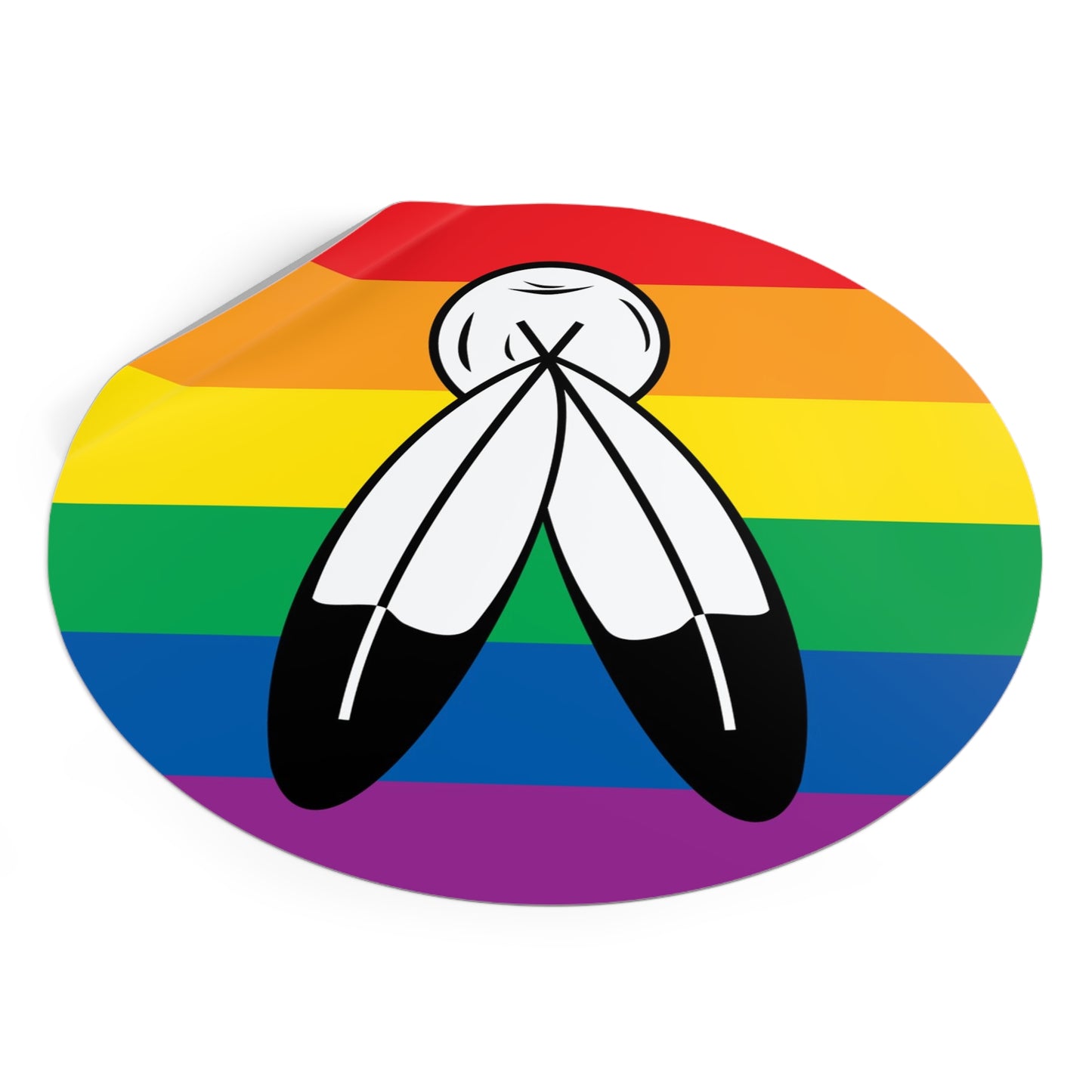 Two-Spirit Rainbow Pride Flag Vinyl Stickers