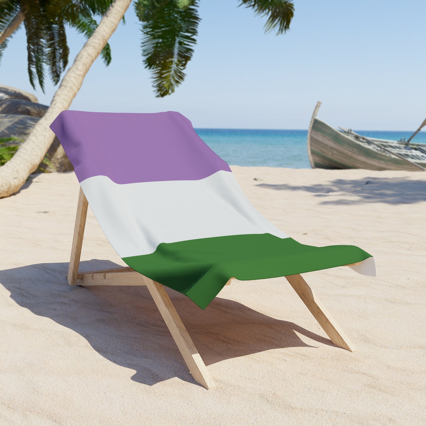 Genderqueer Pride Flag Beach Towel - vertical stripe deco