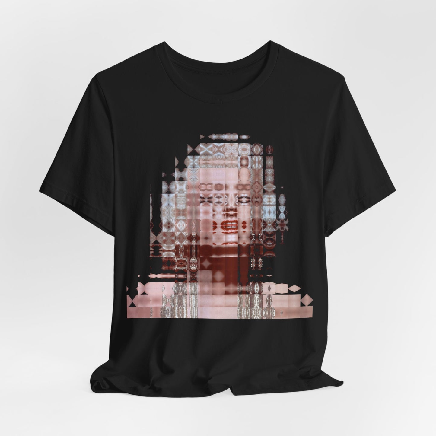 Iconic Movie Star Marilyn Monroe Abstract Portrait Collage Art T-shirt, Black