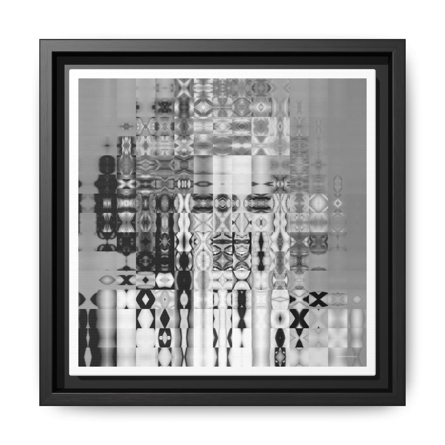 Sex-Book-Era Pop Icon Abstract Portrait Collage Art — Matte Canvas, Framed (Multi-color options)