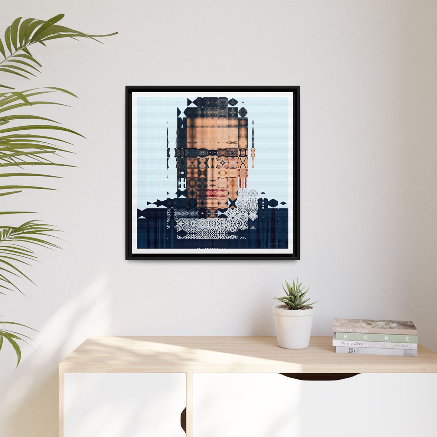 Iconic Feminist, The Notorious RBG, Ruth Bader Ginsburg Abstract Portrait Collage Art — Matte Canvas, Framed (Multi-color options)