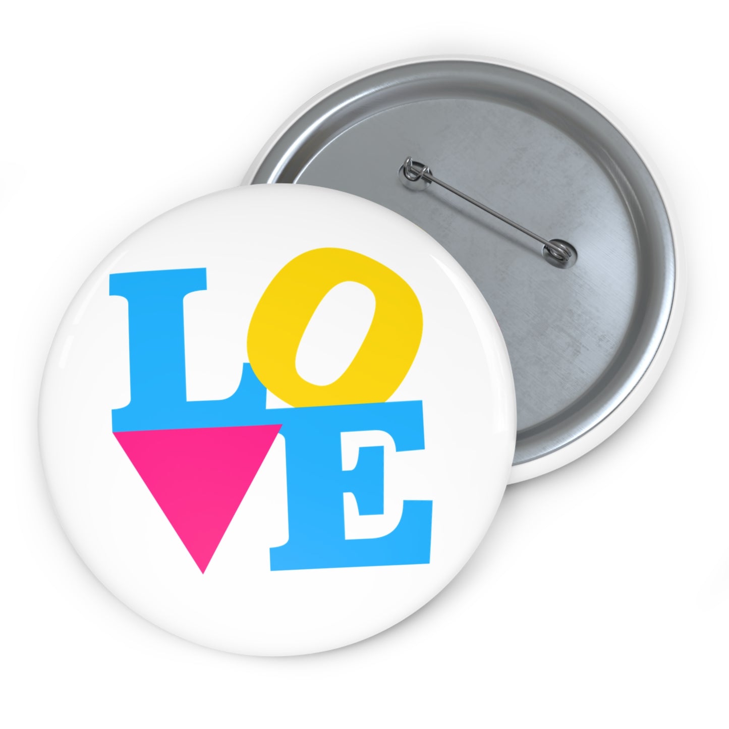 LOVE Pansexual Pride Colors Pin Button