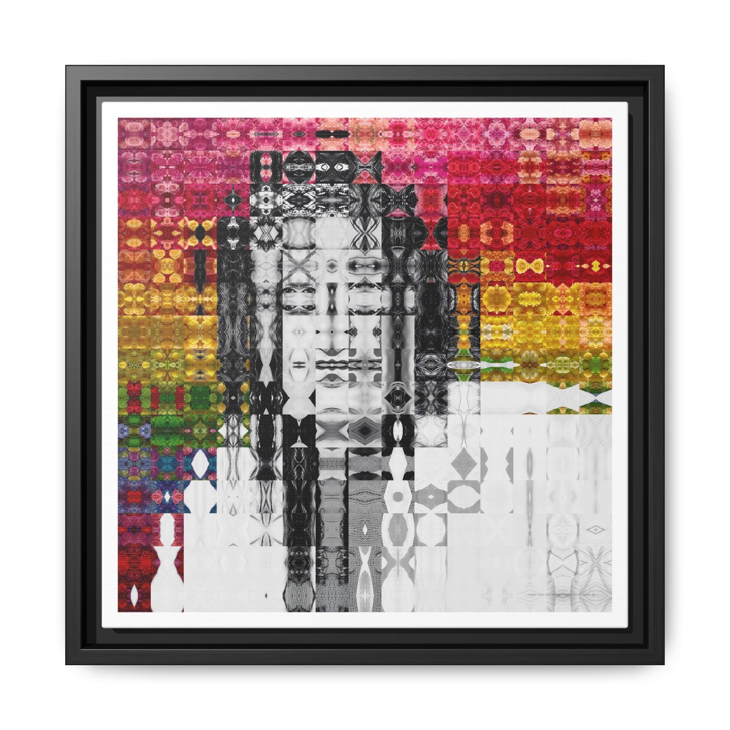 Iconic Voice That Refused Silence, Sylvia Rivera Abstract Portrait Collage Art — Matte Canvas, Framed (Multi-color options)