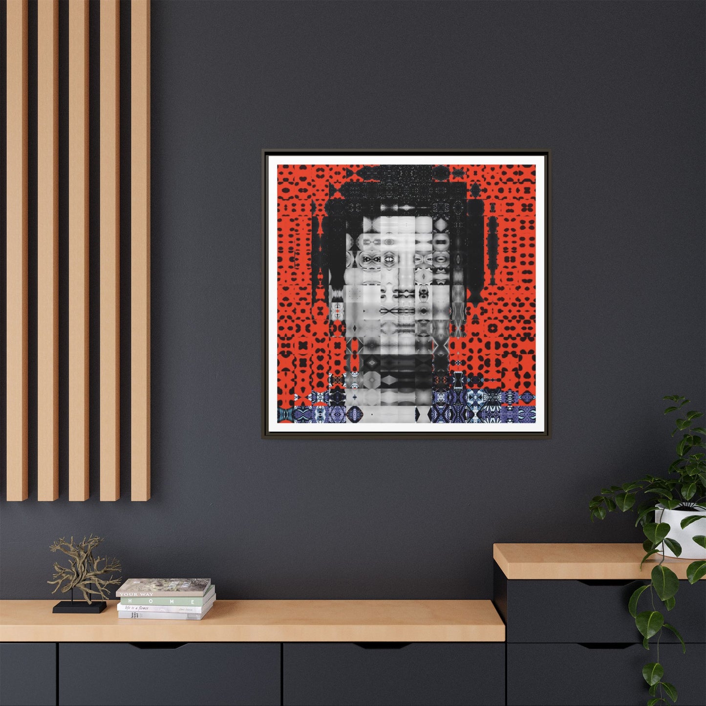 Iconic Foundational Feminist icon Audre Lorde Abstract Portrait Collage Art — Matte Canvas, Framed (Multi-color options)