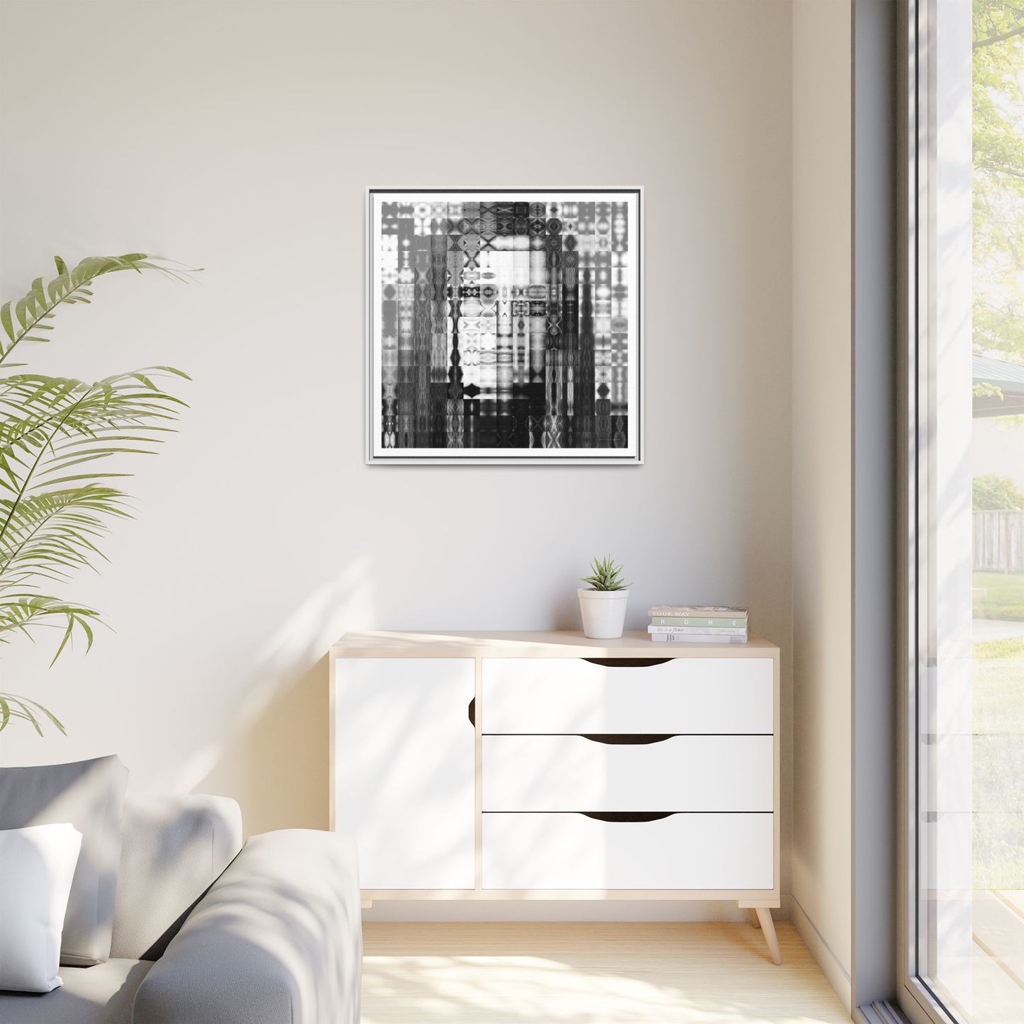 Feminist Icon Gloria Steinem Abstract Portrait Collage Art — Matte Canvas, Framed (Multi-color options)