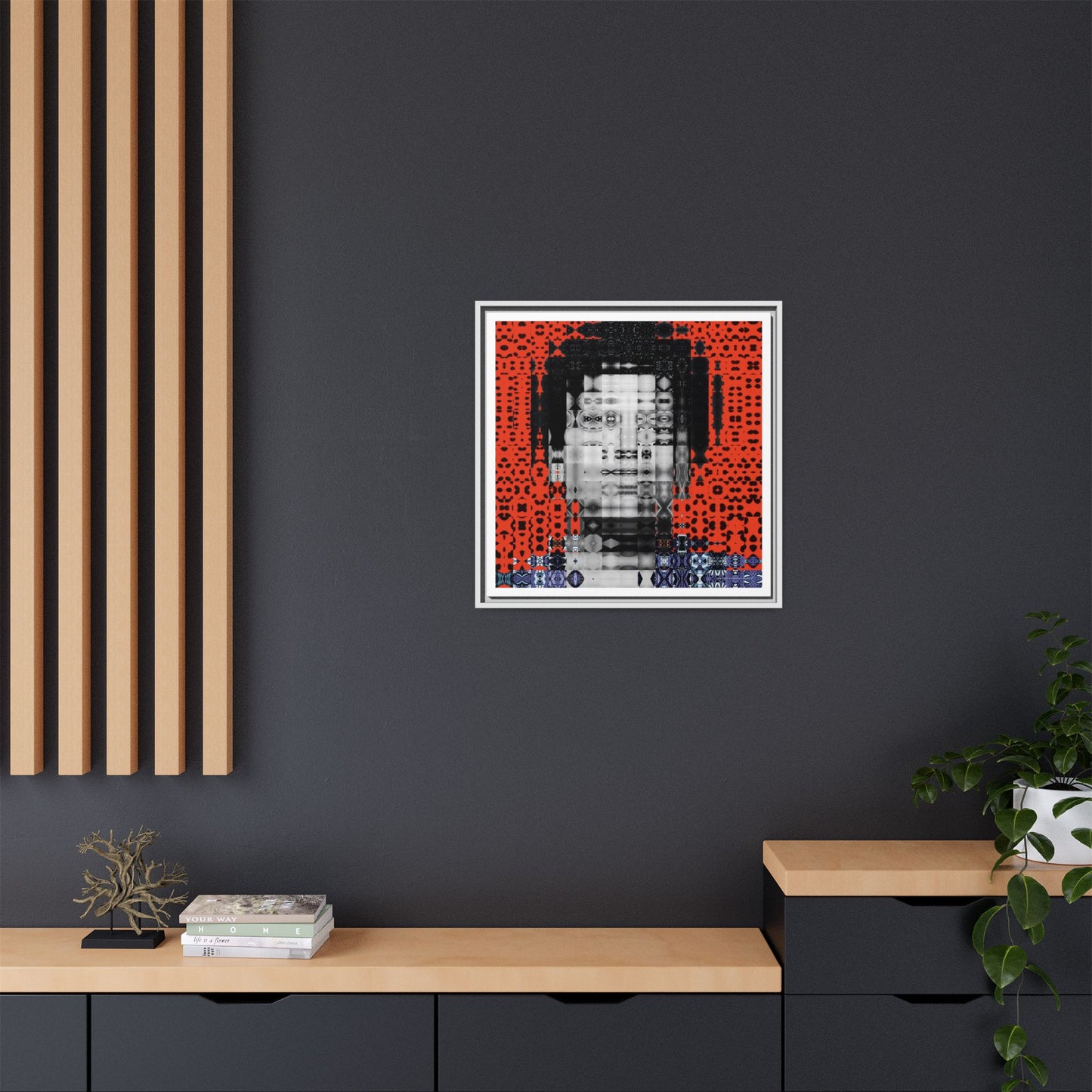 Iconic Foundational Feminist icon Audre Lorde Abstract Portrait Collage Art — Matte Canvas, Framed (Multi-color options)