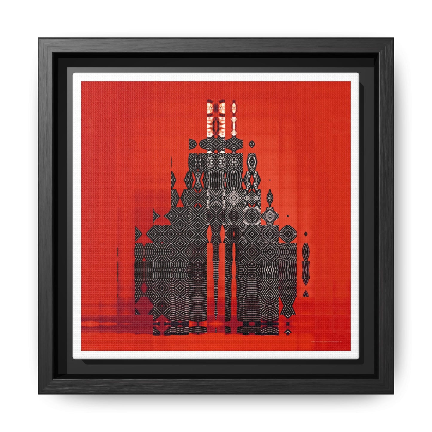 Iconic 70s Alien Glam Rocker Spacesuit Abstract Portrait Collage Art — Matte Canvas, Framed (Multi-color options)