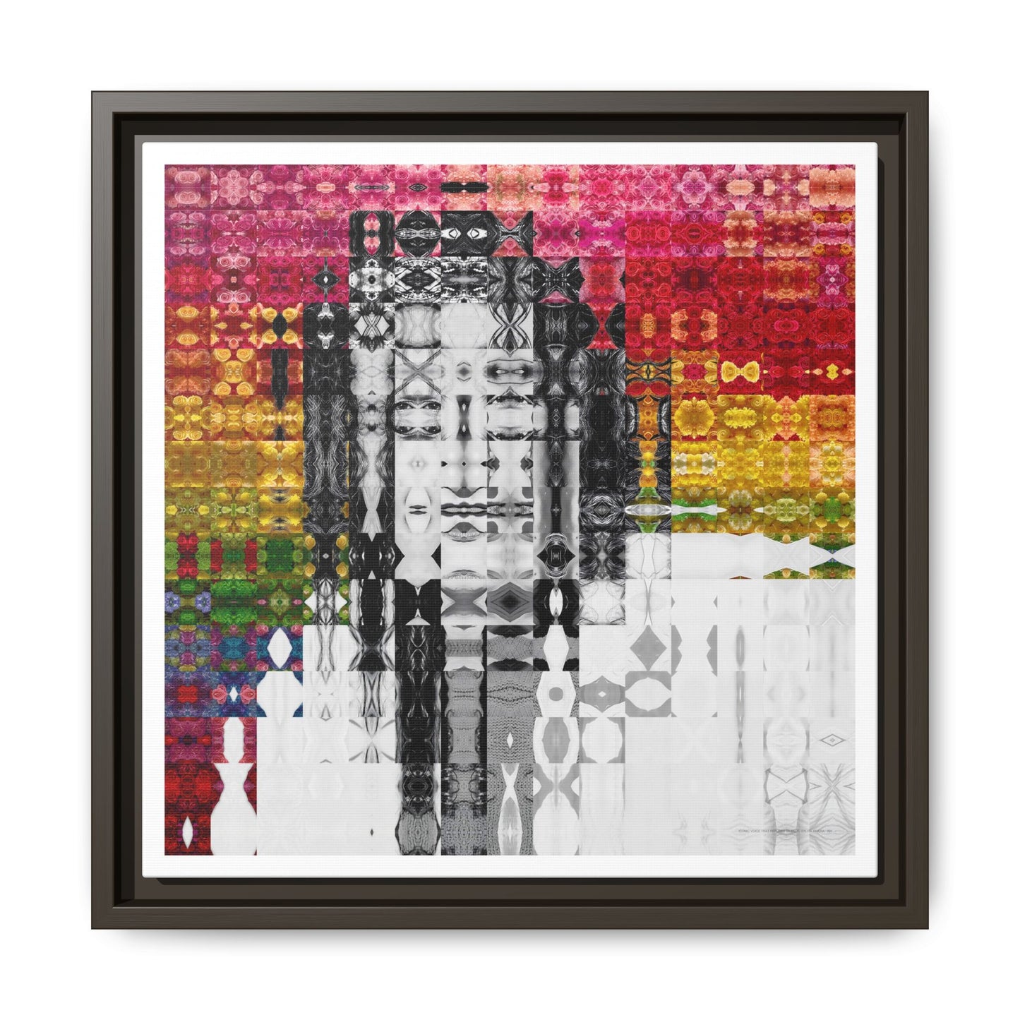Iconic Voice That Refused Silence, Sylvia Rivera Abstract Portrait Collage Art — Matte Canvas, Framed (Multi-color options)