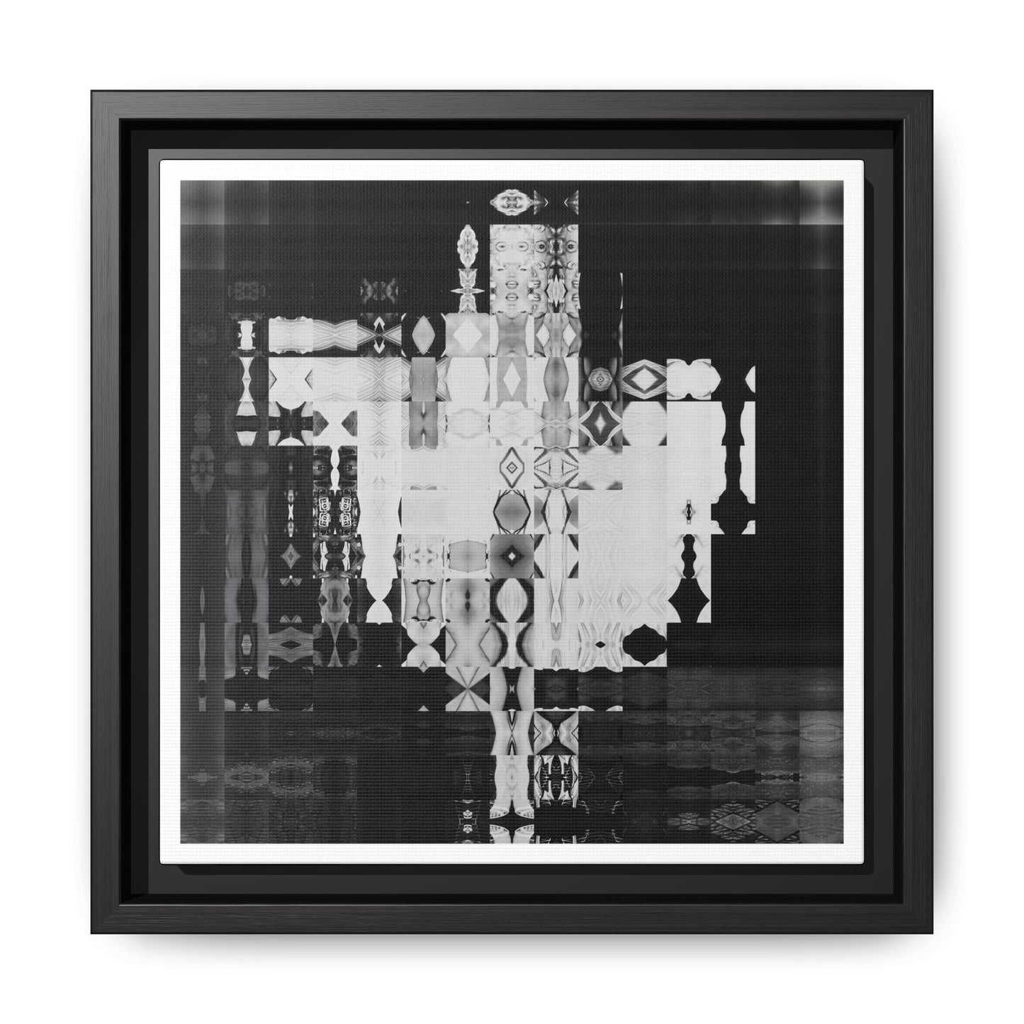 Iconic Hollywood Movie Star Marilyn Monroe, Iconic Flying Skirt Moment, Abstract Portrait Collage Art — Matte Canvas, Framed (Multi-color options)