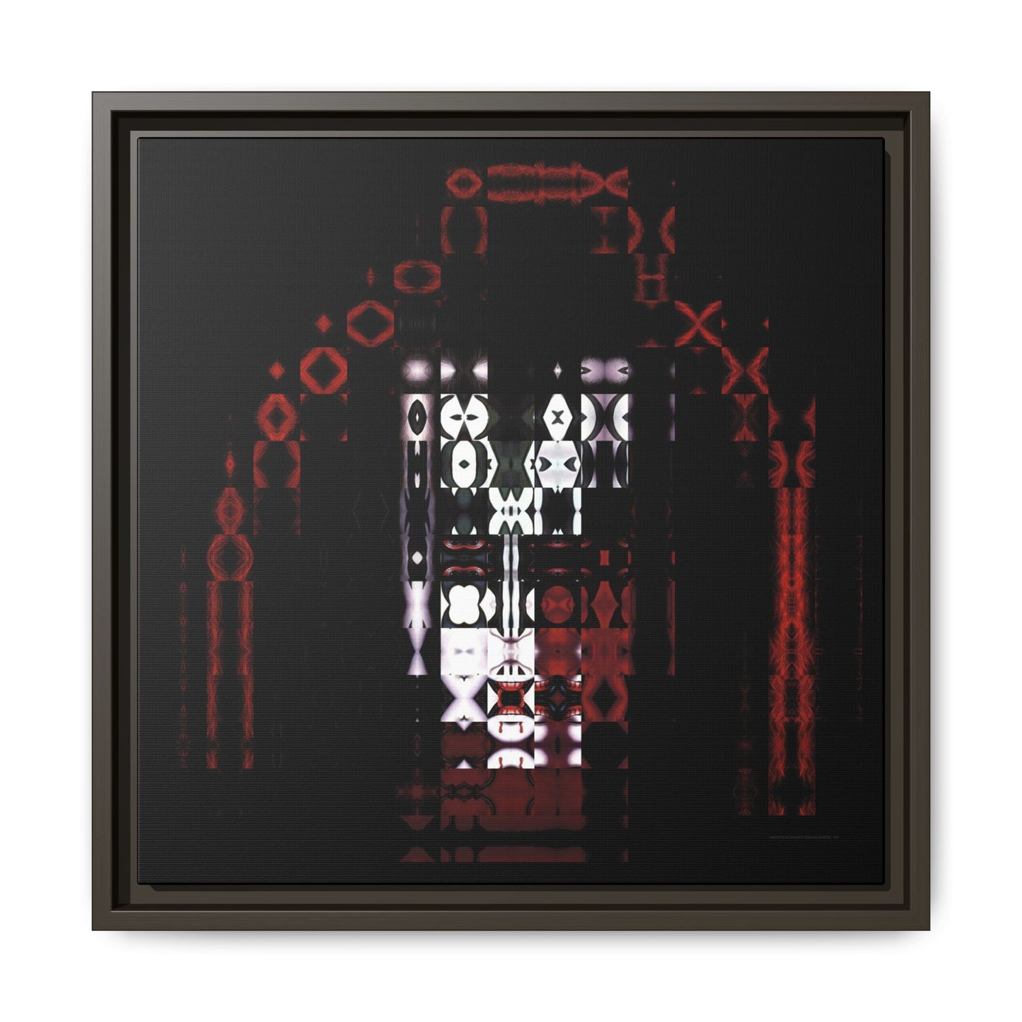 Knights In Satan's Service, Demon Abstract Portrait Collage Art — Matte Canvas, Framed (Multi-color options)