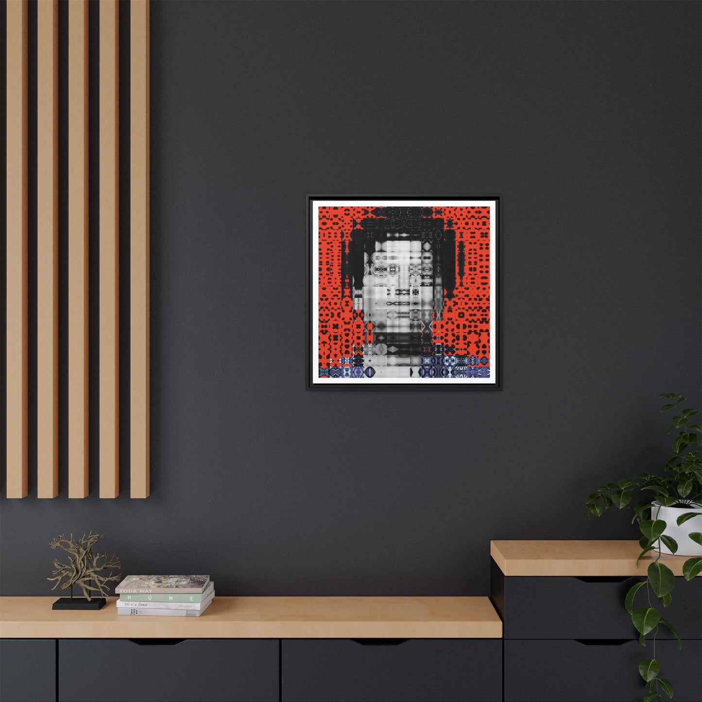 Iconic Foundational Feminist icon Audre Lorde Abstract Portrait Collage Art — Matte Canvas, Framed (Multi-color options)
