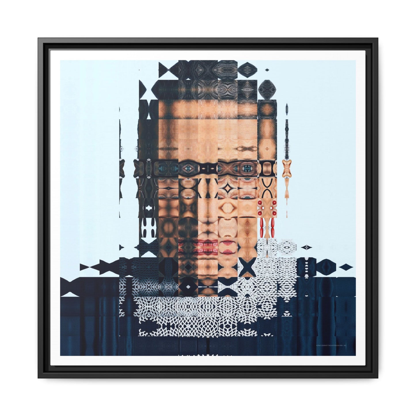 Iconic Feminist, The Notorious RBG, Ruth Bader Ginsburg Abstract Portrait Collage Art — Matte Canvas, Framed (Multi-color options)
