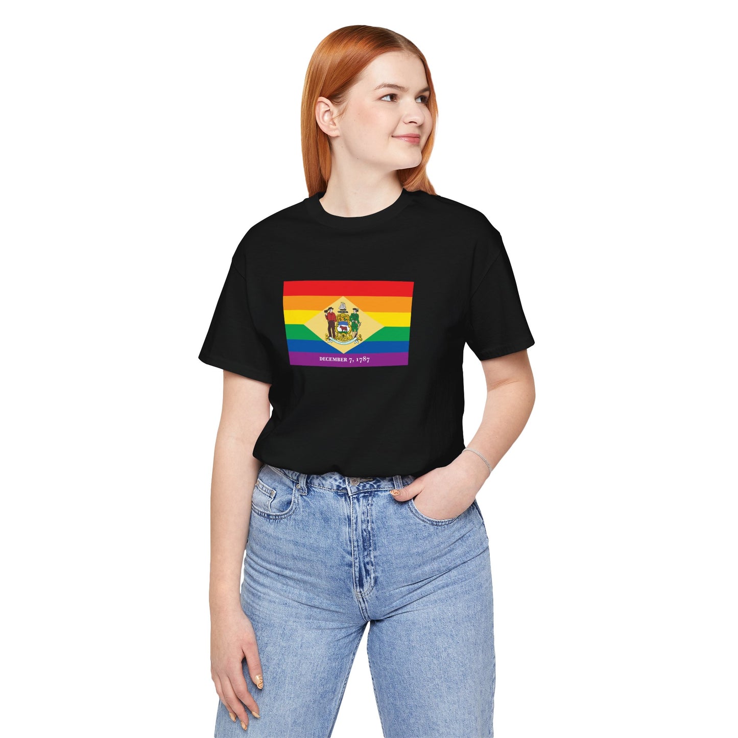 Delaware Rainbow Pride Flag T-shirt, Several Color Options