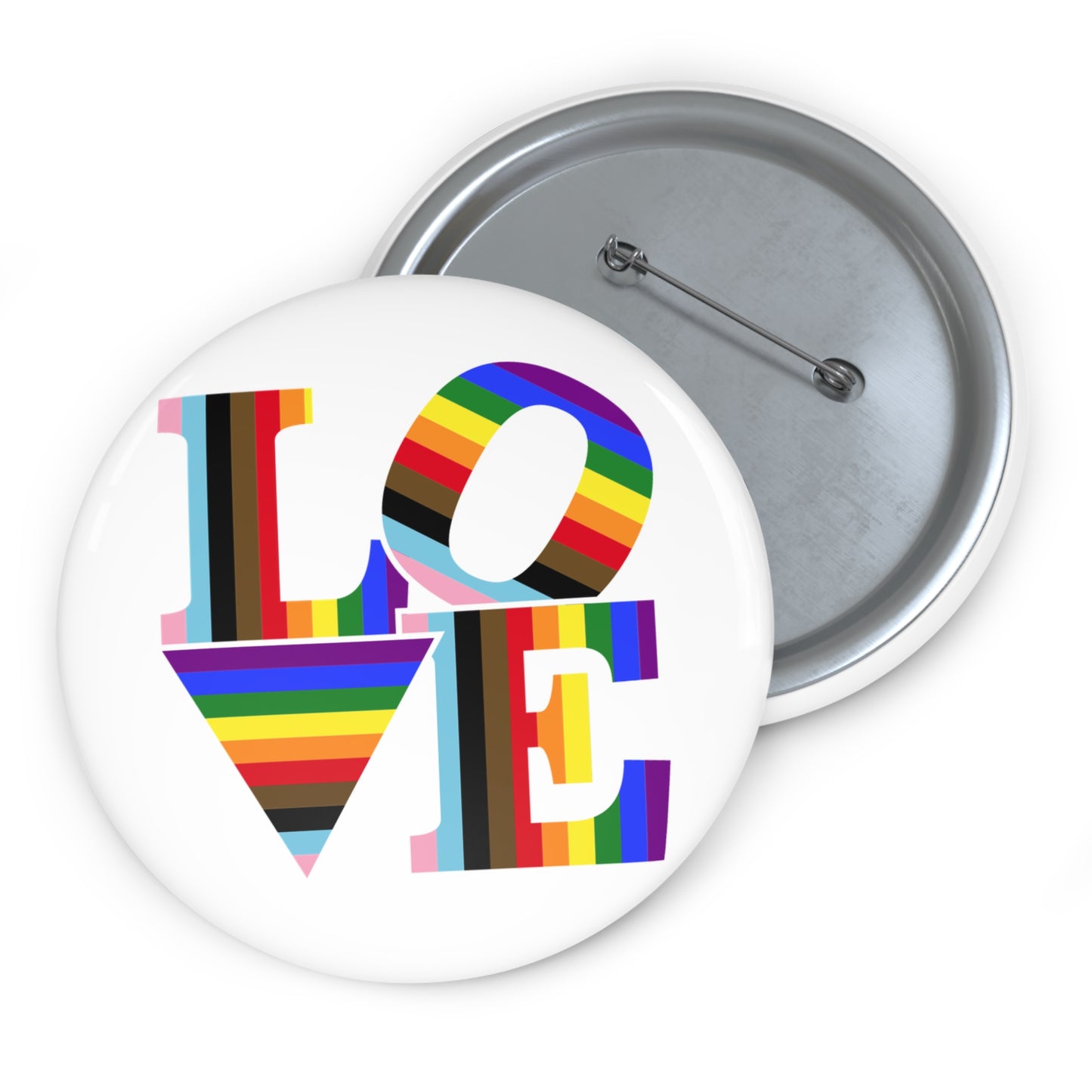 LOVE Progress Pride Colors Pin Button