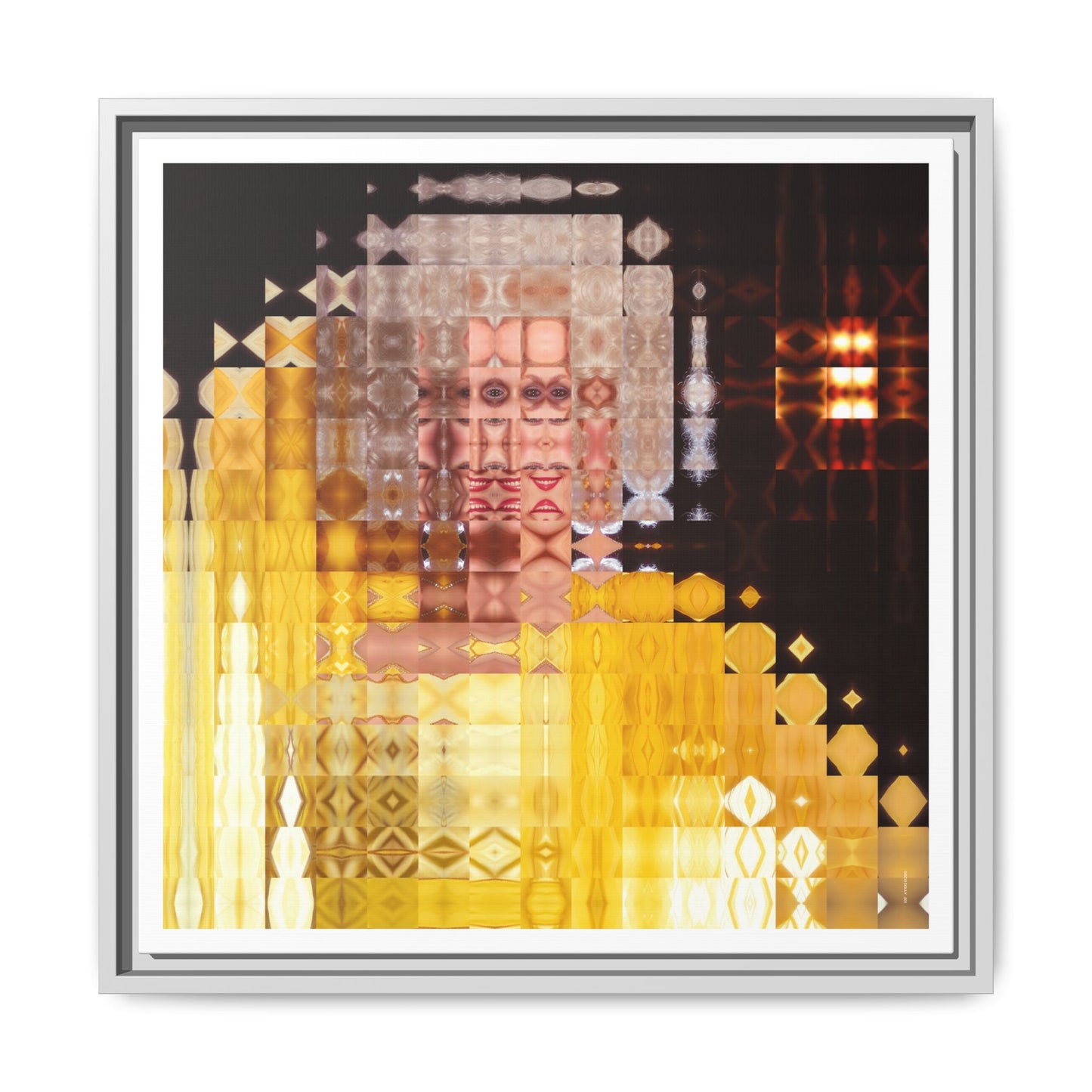 Disco Dolly Abstract Portrait Collage Art — Matte Canvas, Framed (Multi-color options)