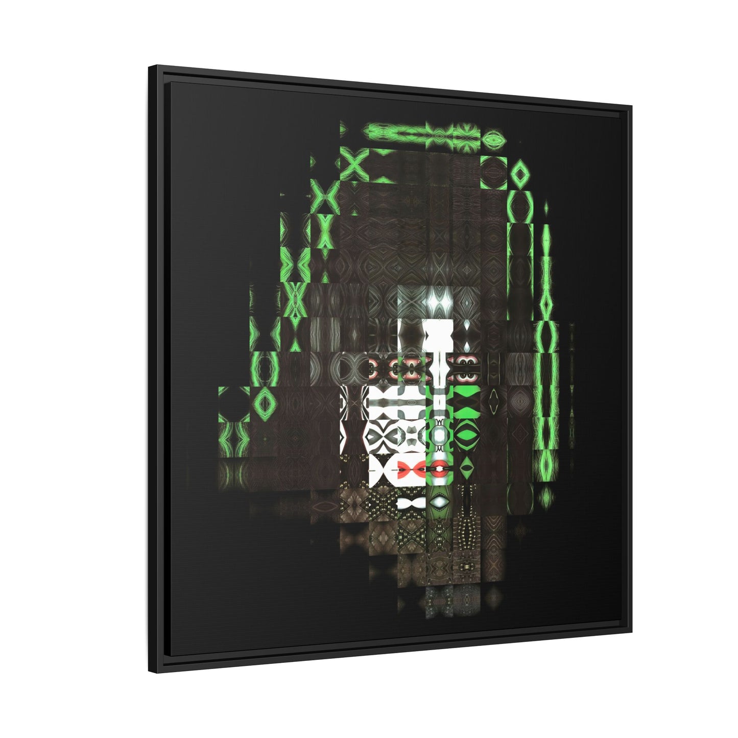Knights In Satan's Service, Catman Abstract Portrait Collage Art — Matte Canvas, Framed (Multi-color options)