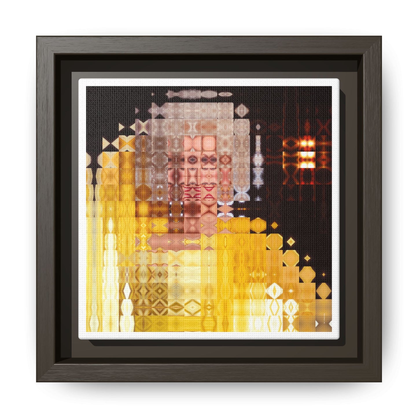 Disco Dolly Abstract Portrait Collage Art — Matte Canvas, Framed (Multi-color options)