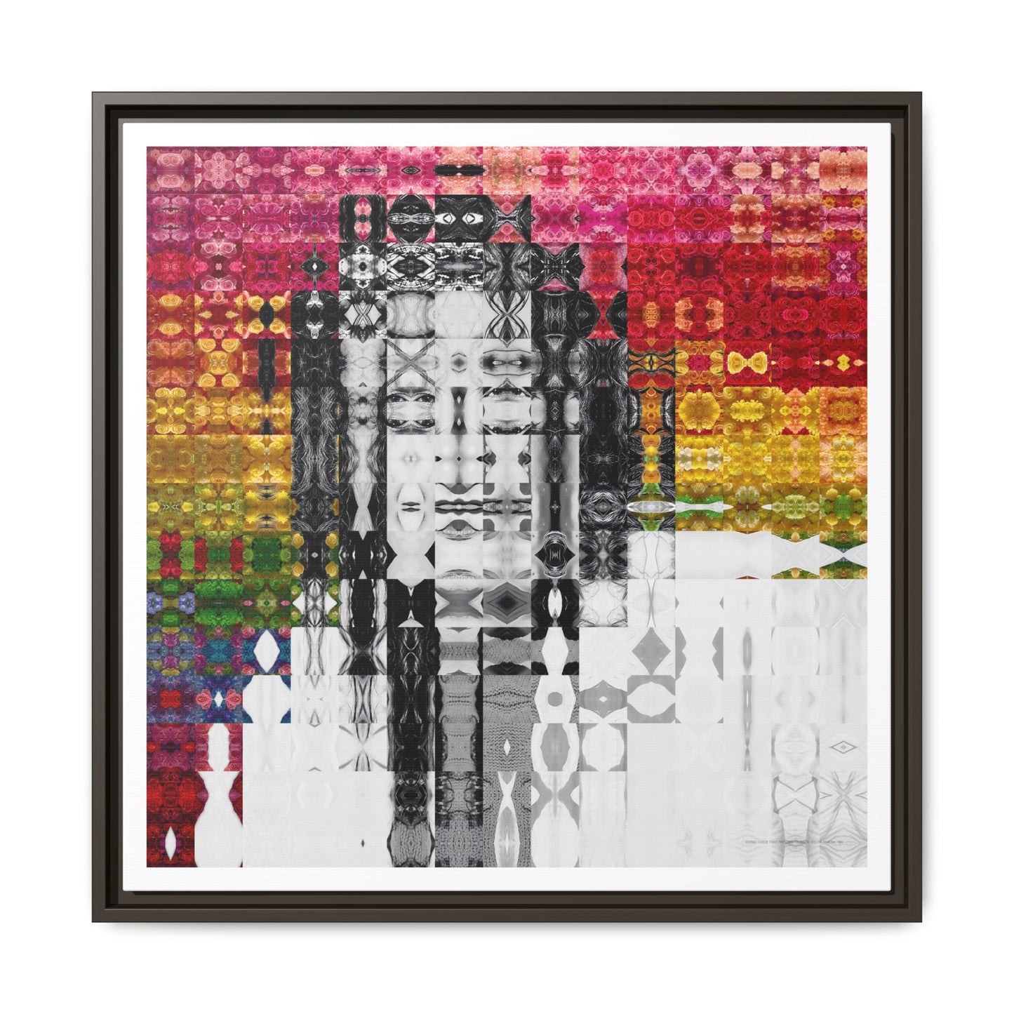 Iconic Voice That Refused Silence, Sylvia Rivera Abstract Portrait Collage Art — Matte Canvas, Framed (Multi-color options)