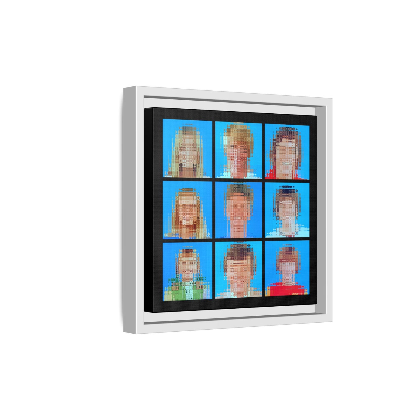 America's Iconic Mid-Century TV Family, Abstract Portrait Collage Art — Matte Canvas, Framed (Multi-color options)