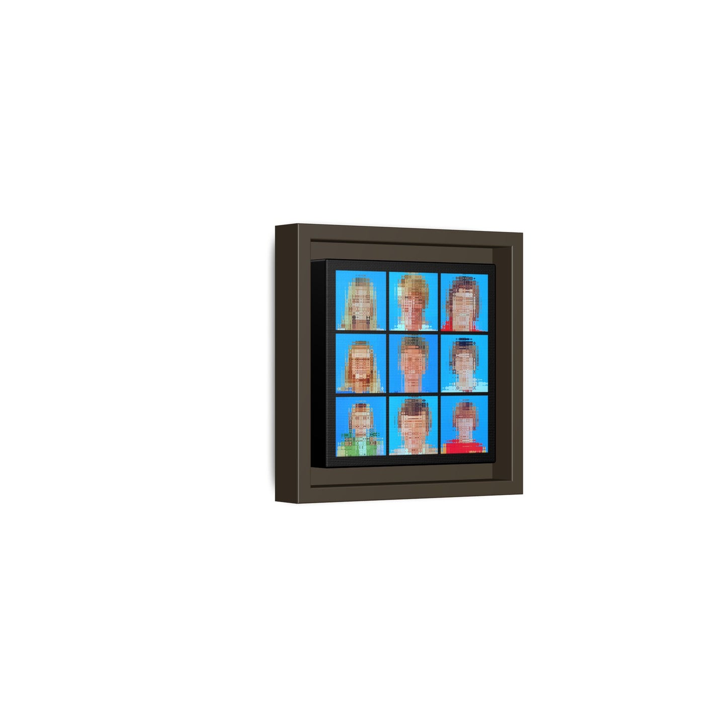 America's Iconic Mid-Century TV Family, Abstract Portrait Collage Art — Matte Canvas, Framed (Multi-color options)