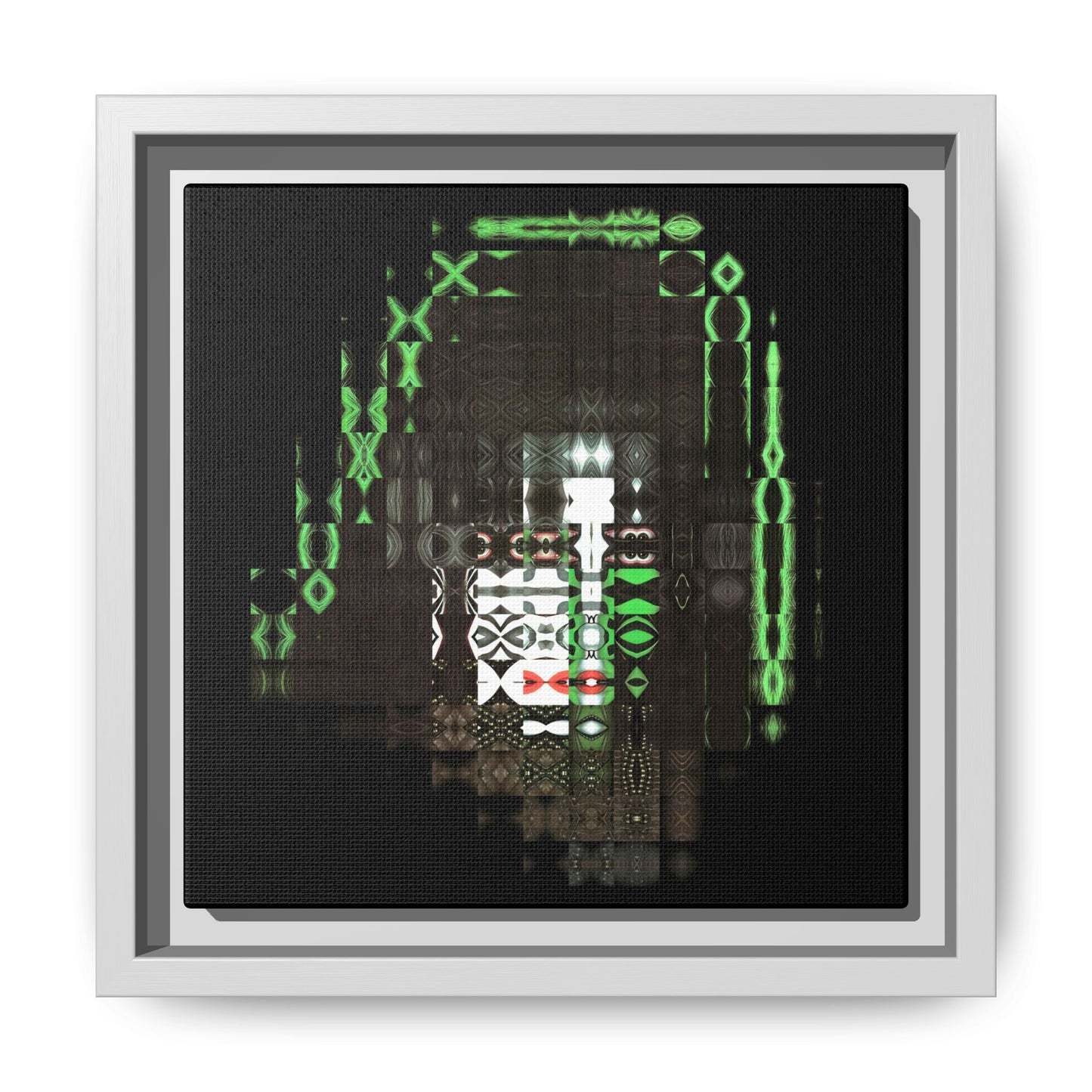 Knights In Satan's Service, Catman Abstract Portrait Collage Art — Matte Canvas, Framed (Multi-color options)