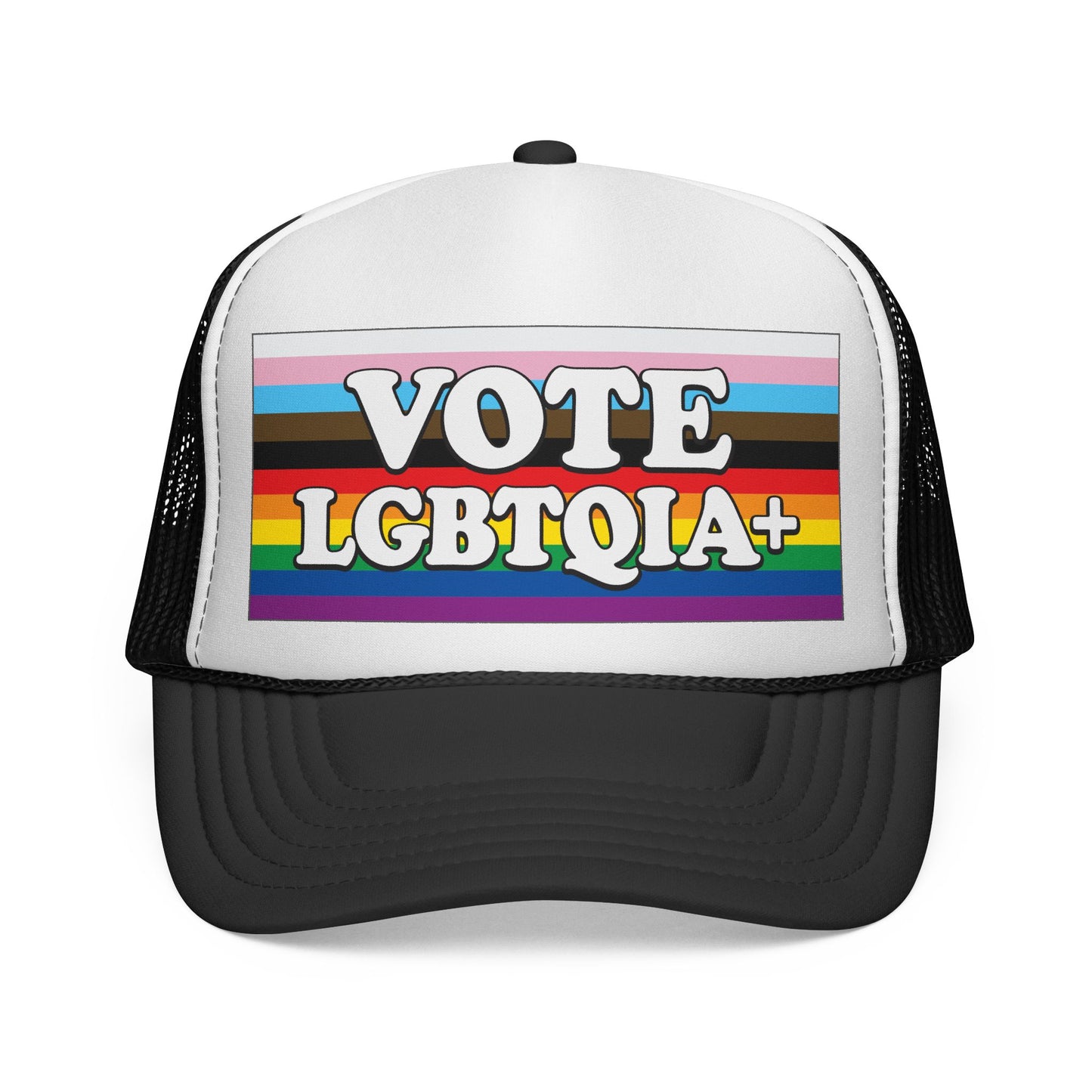 VOTE LGBTQIA+ Trucker Cap — LGBTQIA+ Rights & Equality Statement Hat