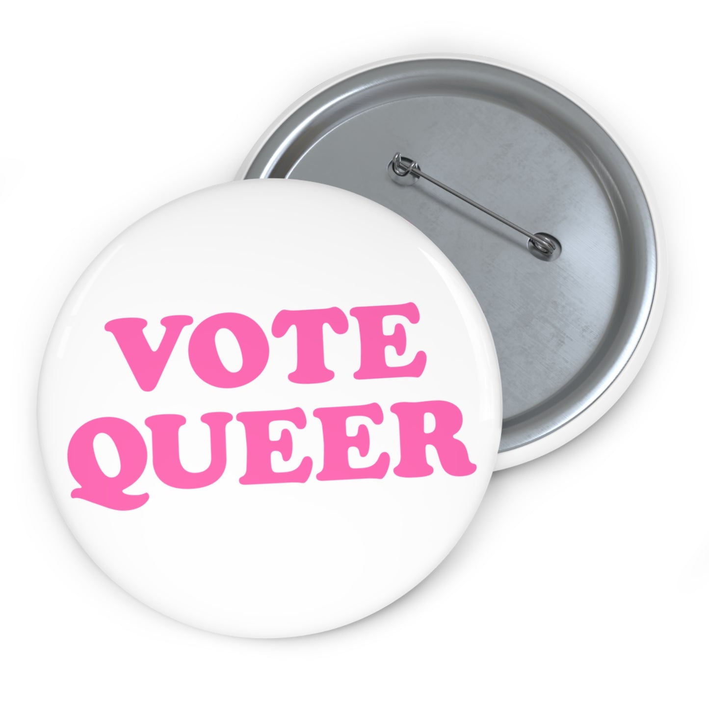 VOTE QUEER Activism Pin Button in Pink