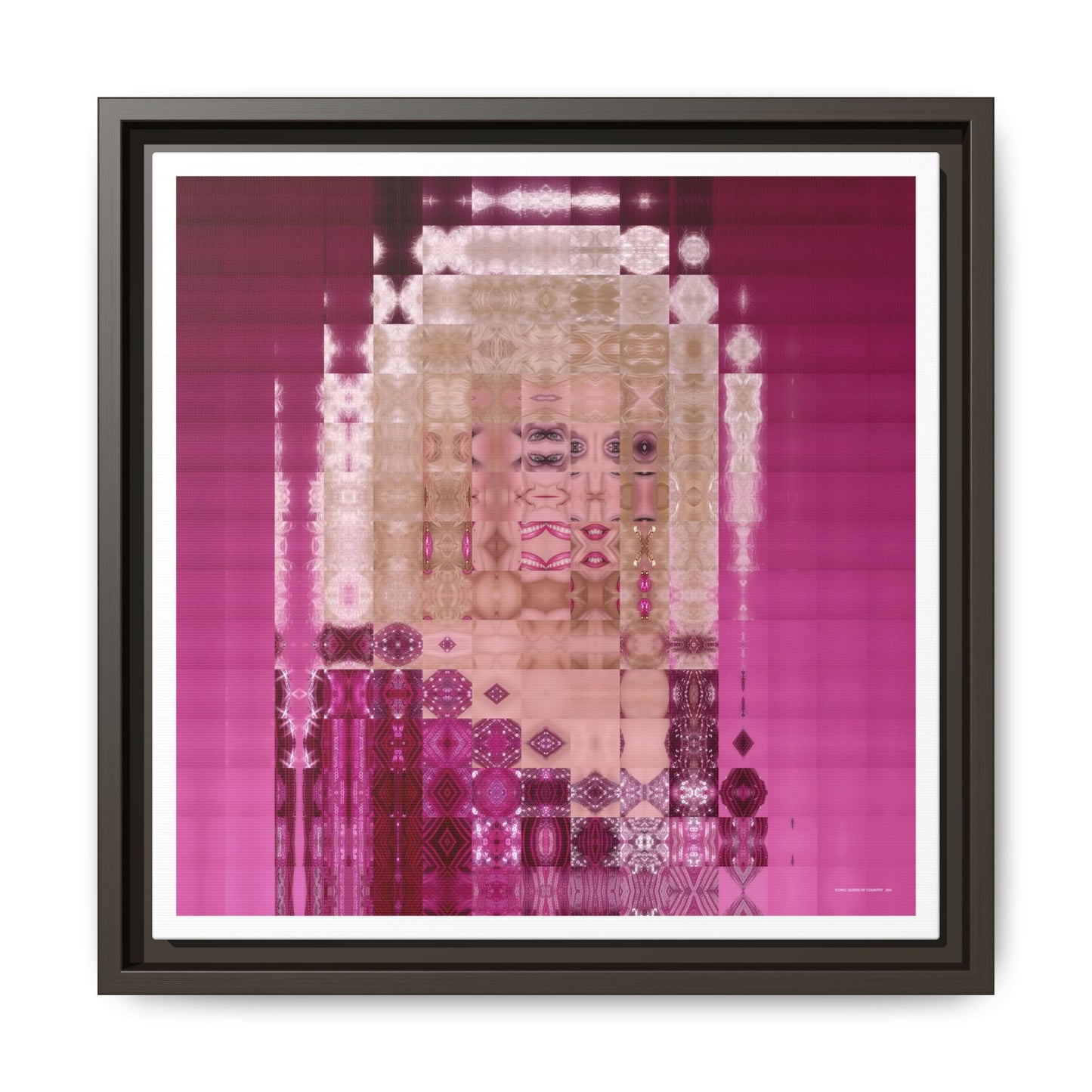 Iconic Queen of Country IV, Dolly Abstract Portrait Collage Art — Matte Canvas, Framed (Multi-color options)