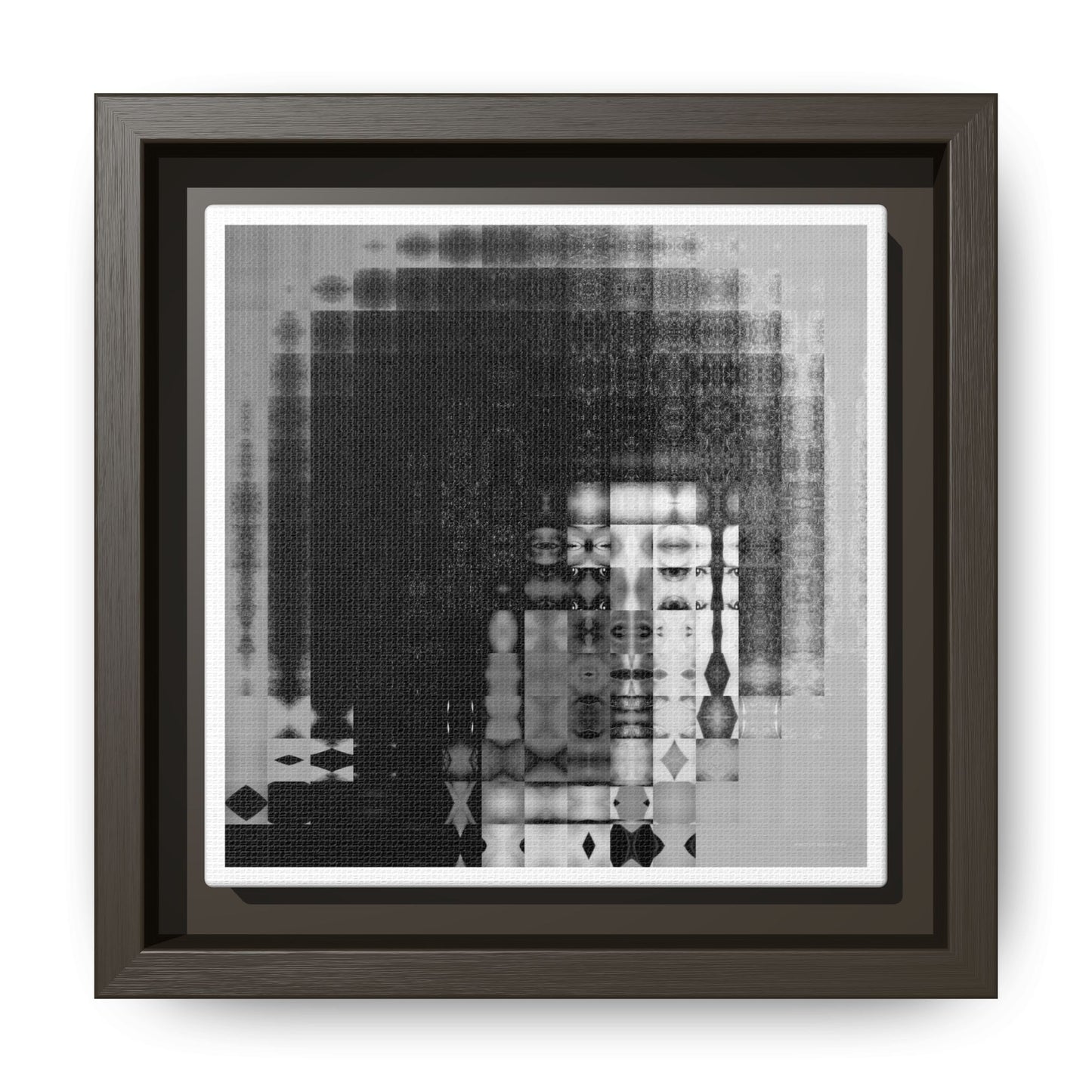 Feminist Icon Angela Davis Abstract Portrait Collage Art — Matte Canvas, Framed (Multi-color options)