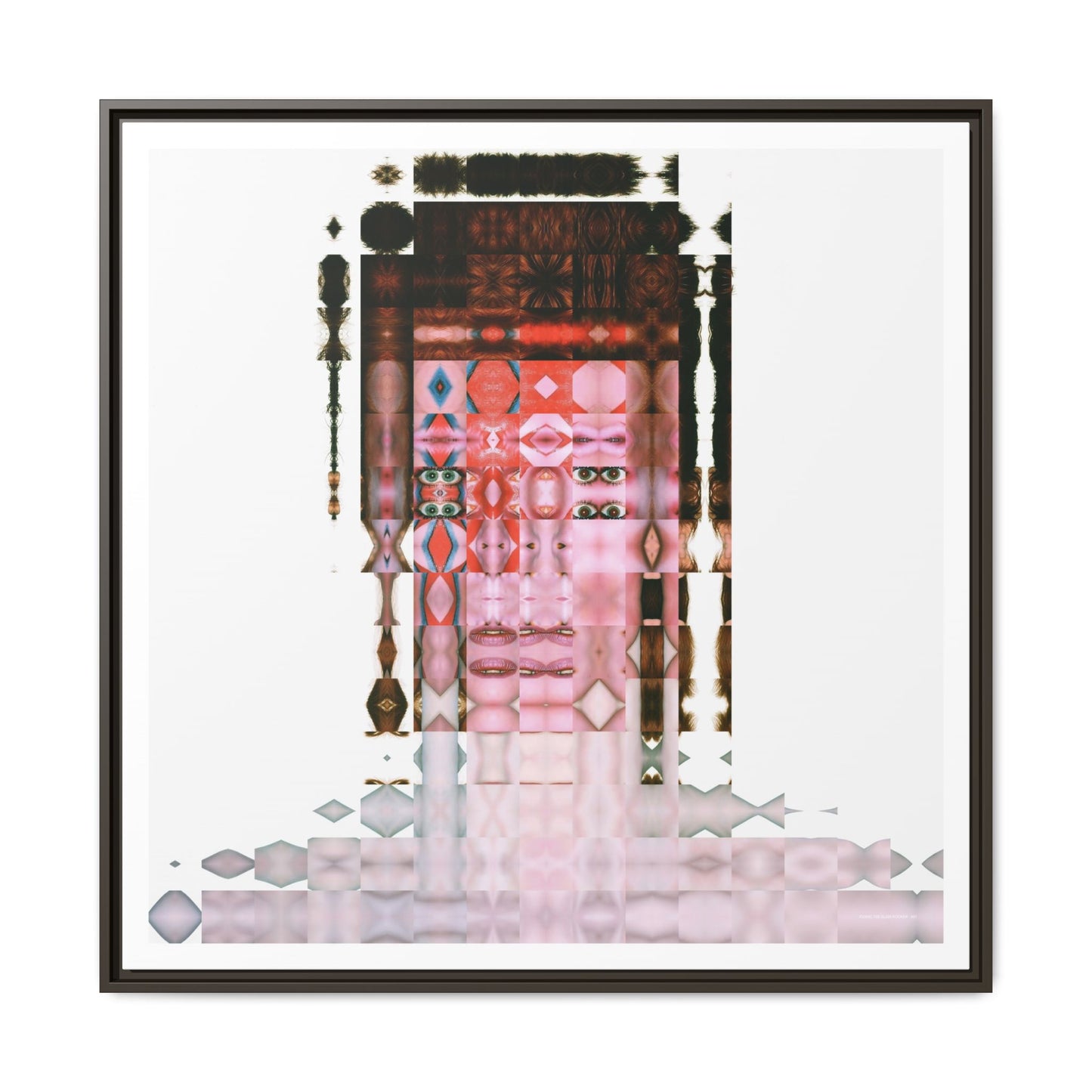 Iconic 70s Glam Rocker Abstract Portrait Collage Art — Matte Canvas, Framed (Multi-color options)