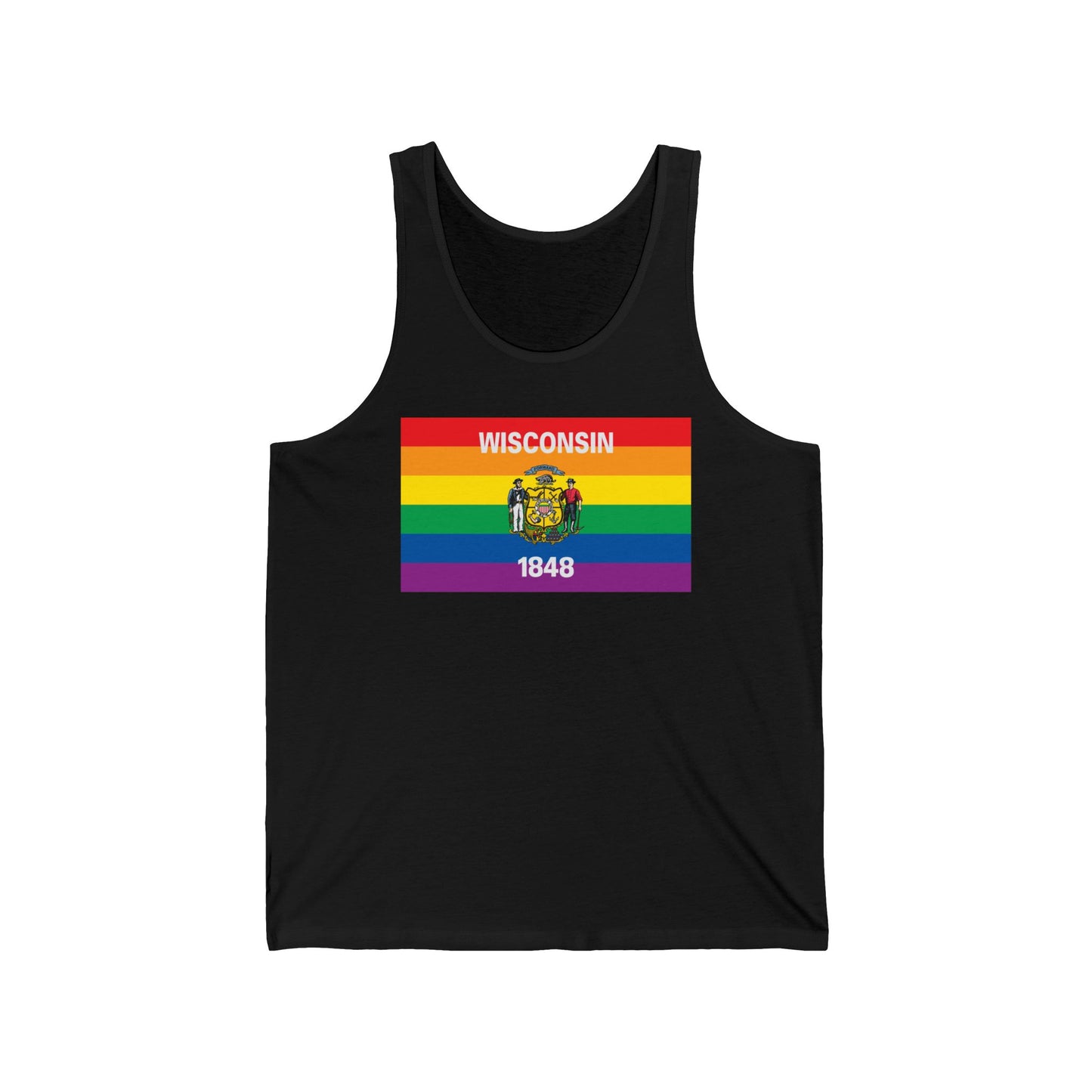 Wisconsin Rainbow Pride Flag Jersey Tank