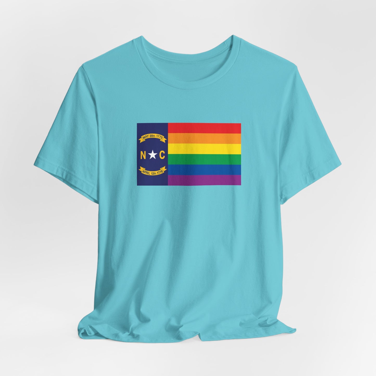 North Carolina Rainbow Pride Flag T-shirt, Several Color Options