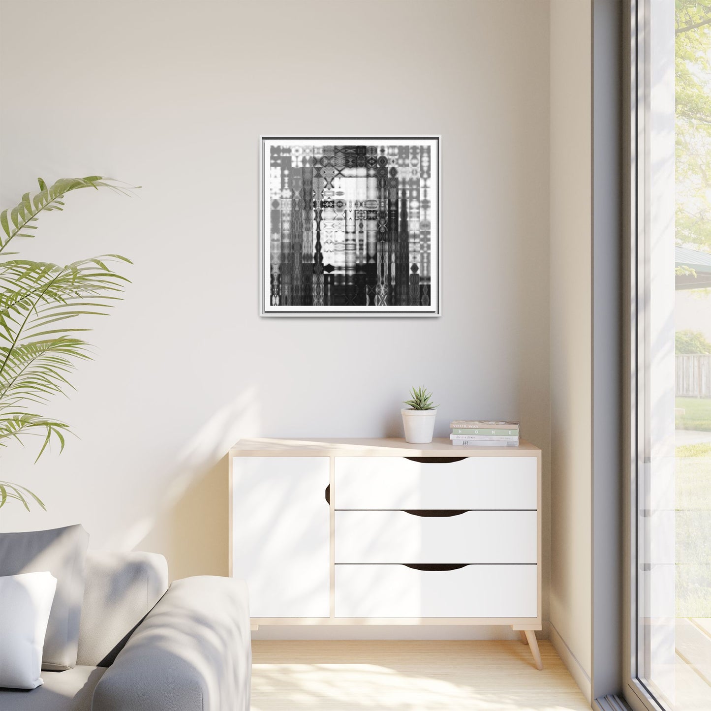 Feminist Icon Gloria Steinem Abstract Portrait Collage Art — Matte Canvas, Framed (Multi-color options)