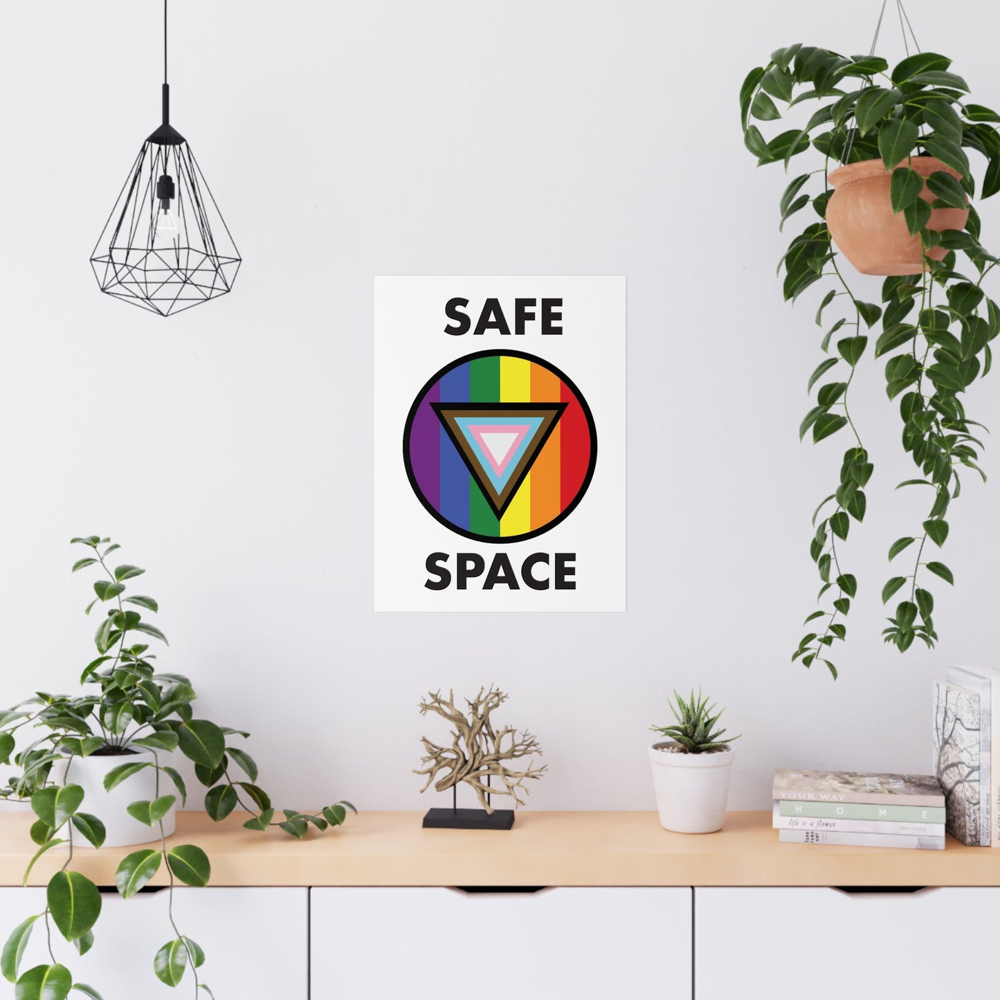 SAFE SPACE Poster - rainbow triangle deco