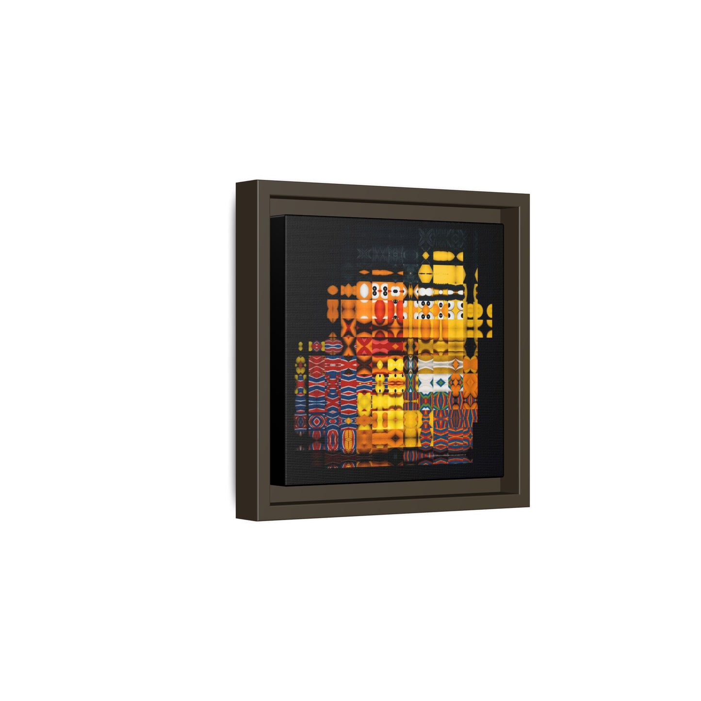 Iconic Domestic Partners in Plain Sight: Bert, Ernie, and Rubber Ducky Abstract Portrait Collage Art — Matte Canvas, Framed (Multi-color options)