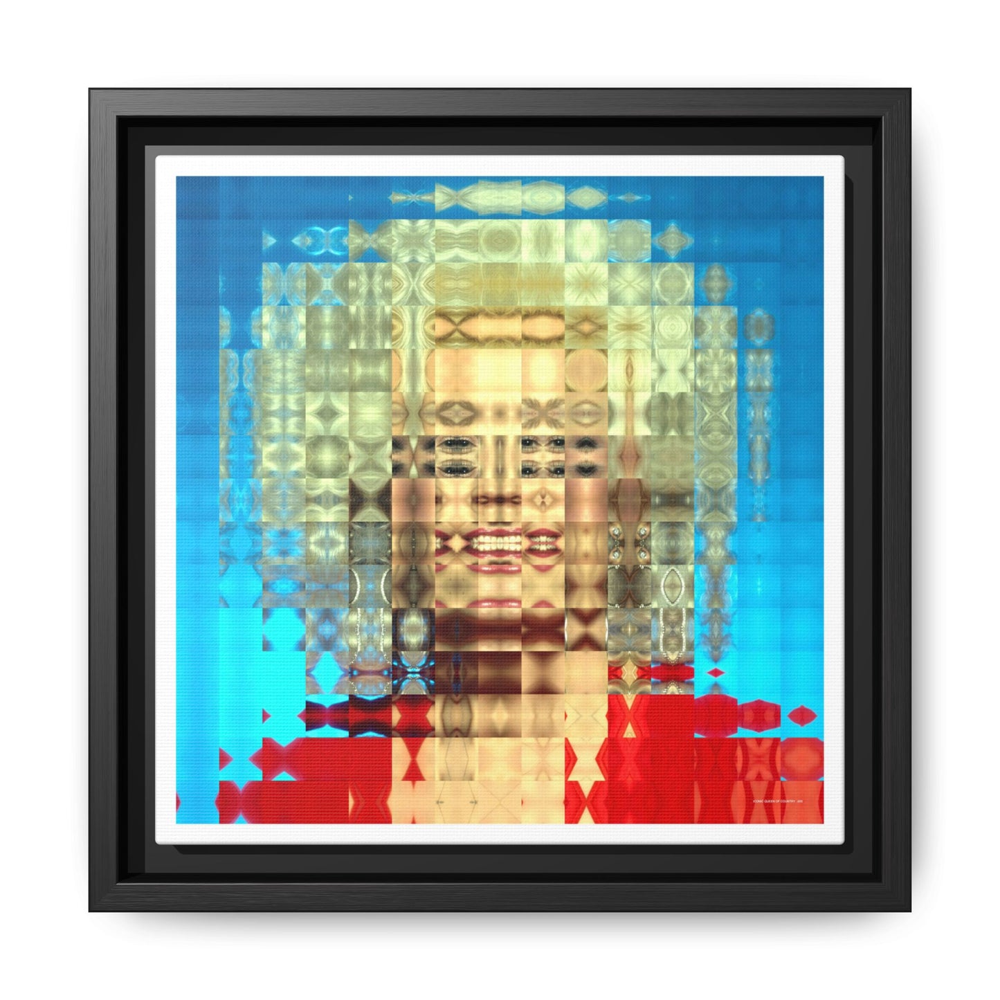 Iconic Queen of Country V, Dolly Abstract Portrait Collage Art — Matte Canvas, Framed (Multi-color options)