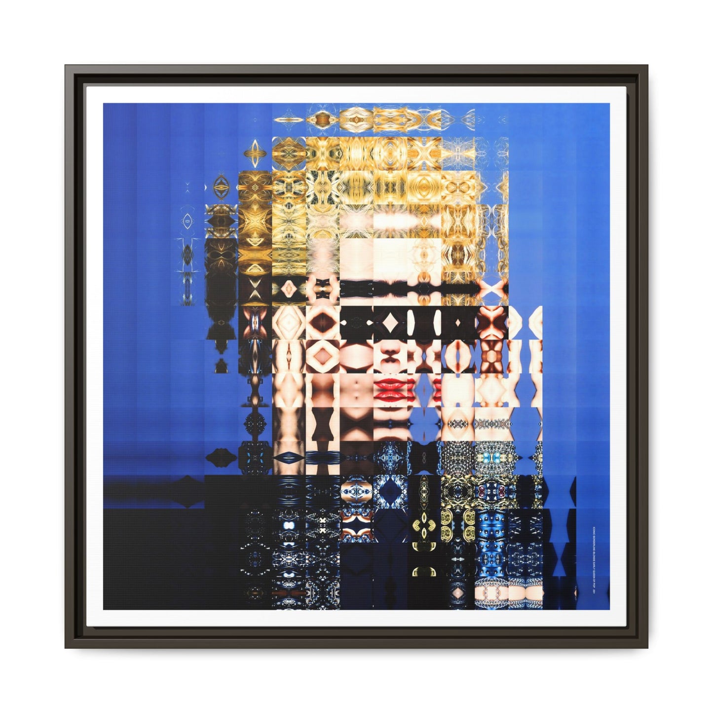 Iconic Borderline-Blonde Early Queen of Pop Abstract Portrait Collage Art — Matte Canvas, Framed (Multi-color options)