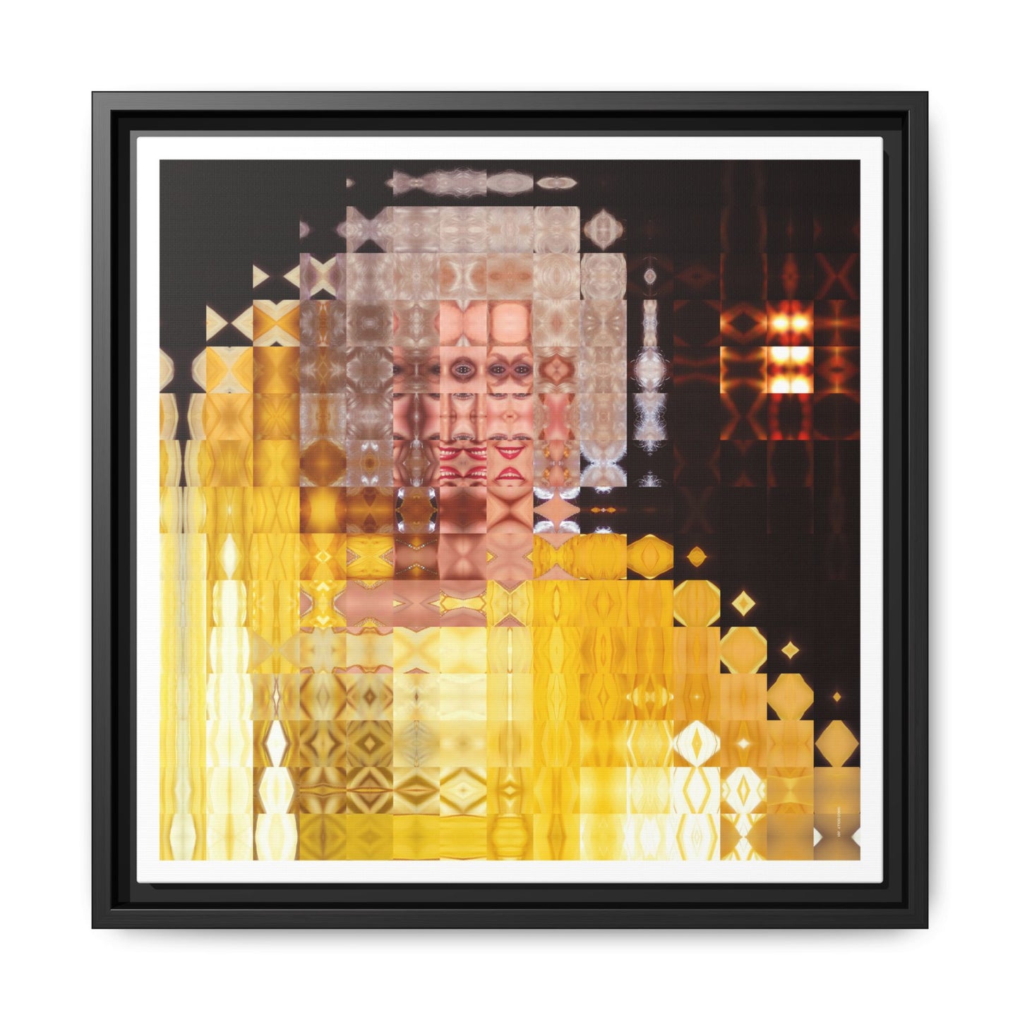 Disco Dolly Abstract Portrait Collage Art — Matte Canvas, Framed (Multi-color options)