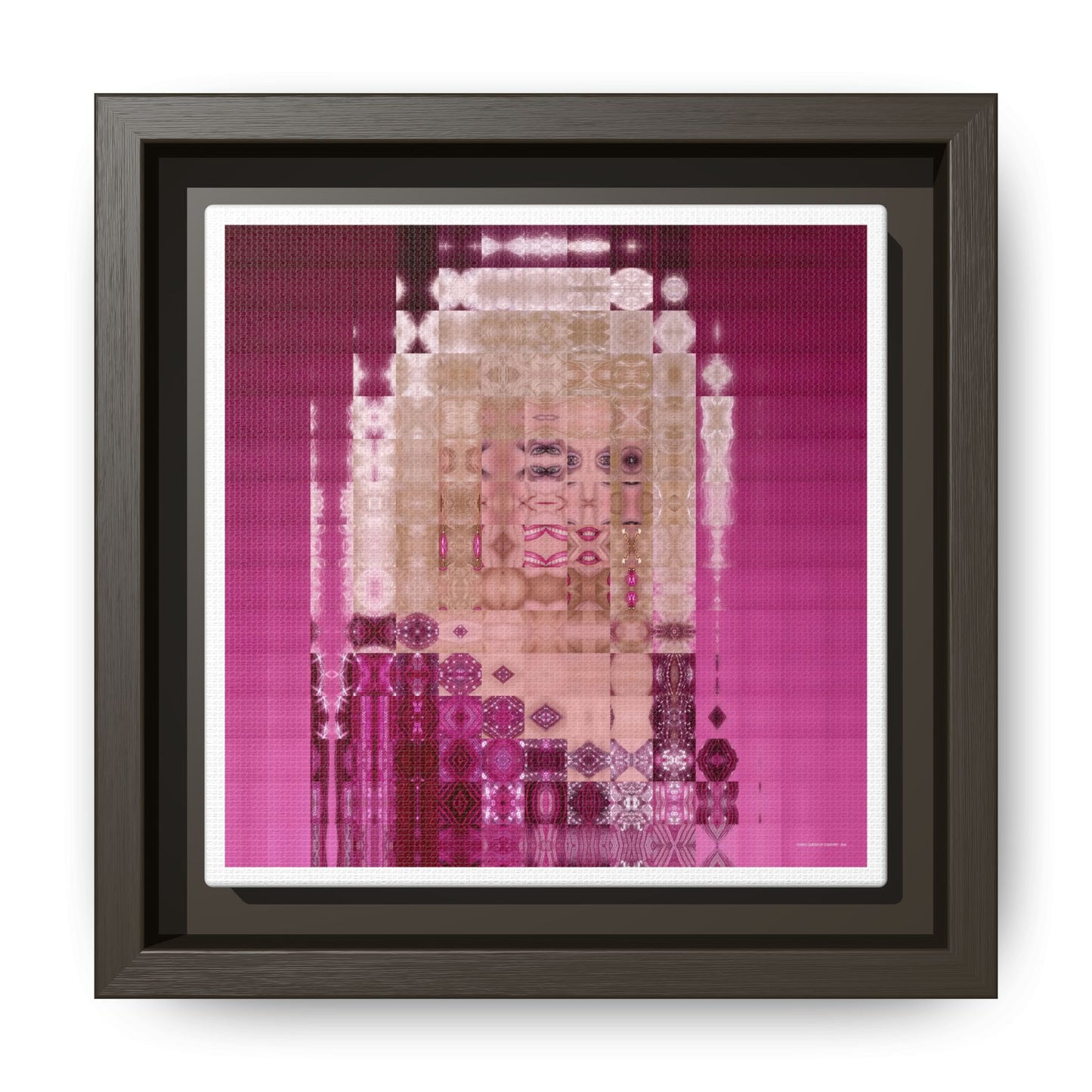 Iconic Queen of Country IV, Dolly Abstract Portrait Collage Art — Matte Canvas, Framed (Multi-color options)
