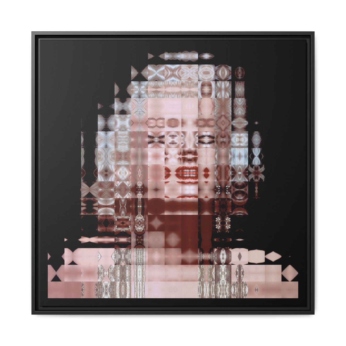 Iconic Movie Star Marilyn Monroe Abstract Portrait Collage Art — Matte Canvas, Framed (Multi-color options)