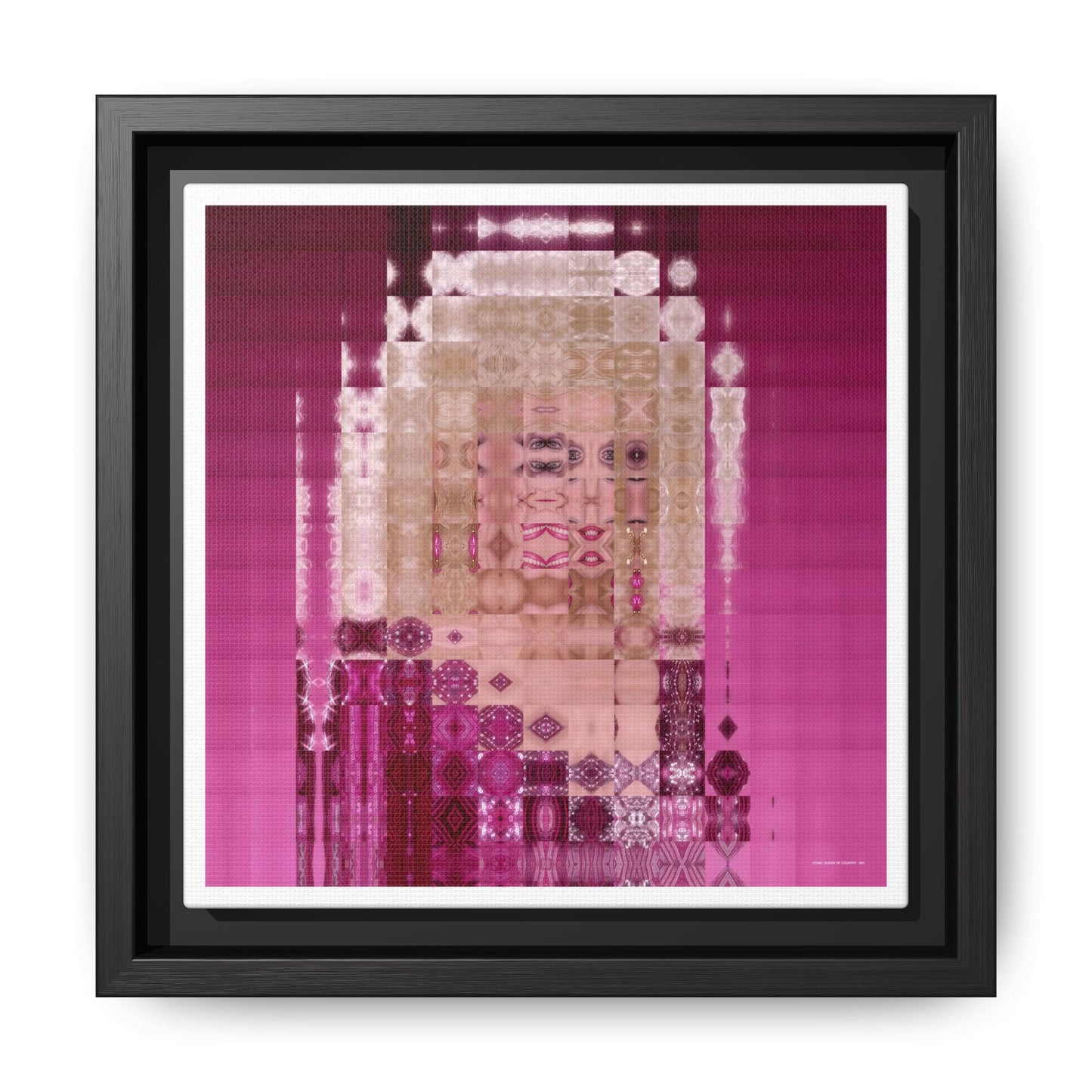 Iconic Queen of Country IV, Dolly Abstract Portrait Collage Art — Matte Canvas, Framed (Multi-color options)