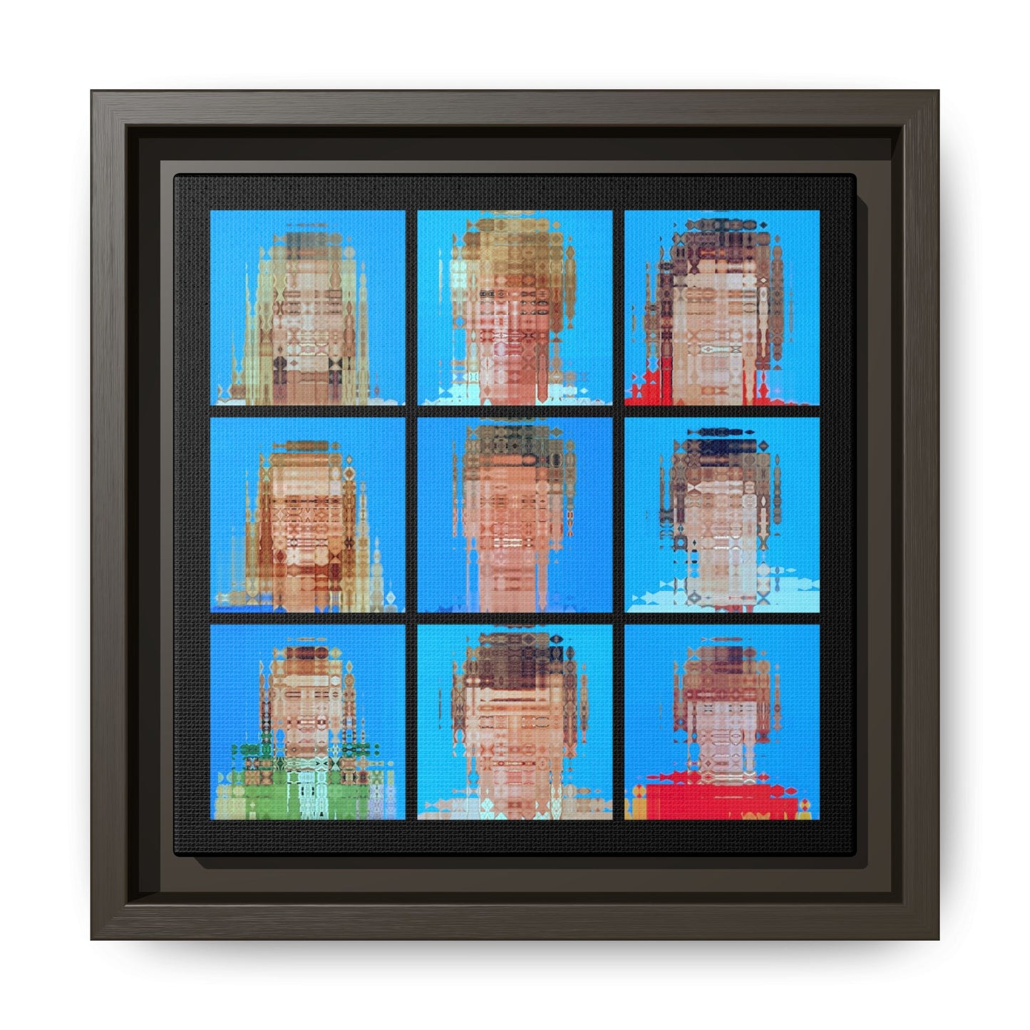 America’s Iconic Mid-Century TV Family Abstract Portrait Collage Art — Matte Canvas, Framed (Multi-color options)