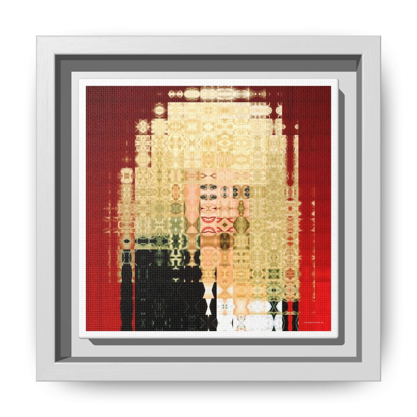 Iconic Queen of Country VI, Dolly Abstract Portrait Collage Art — Matte Canvas, Framed (Multi-color options)