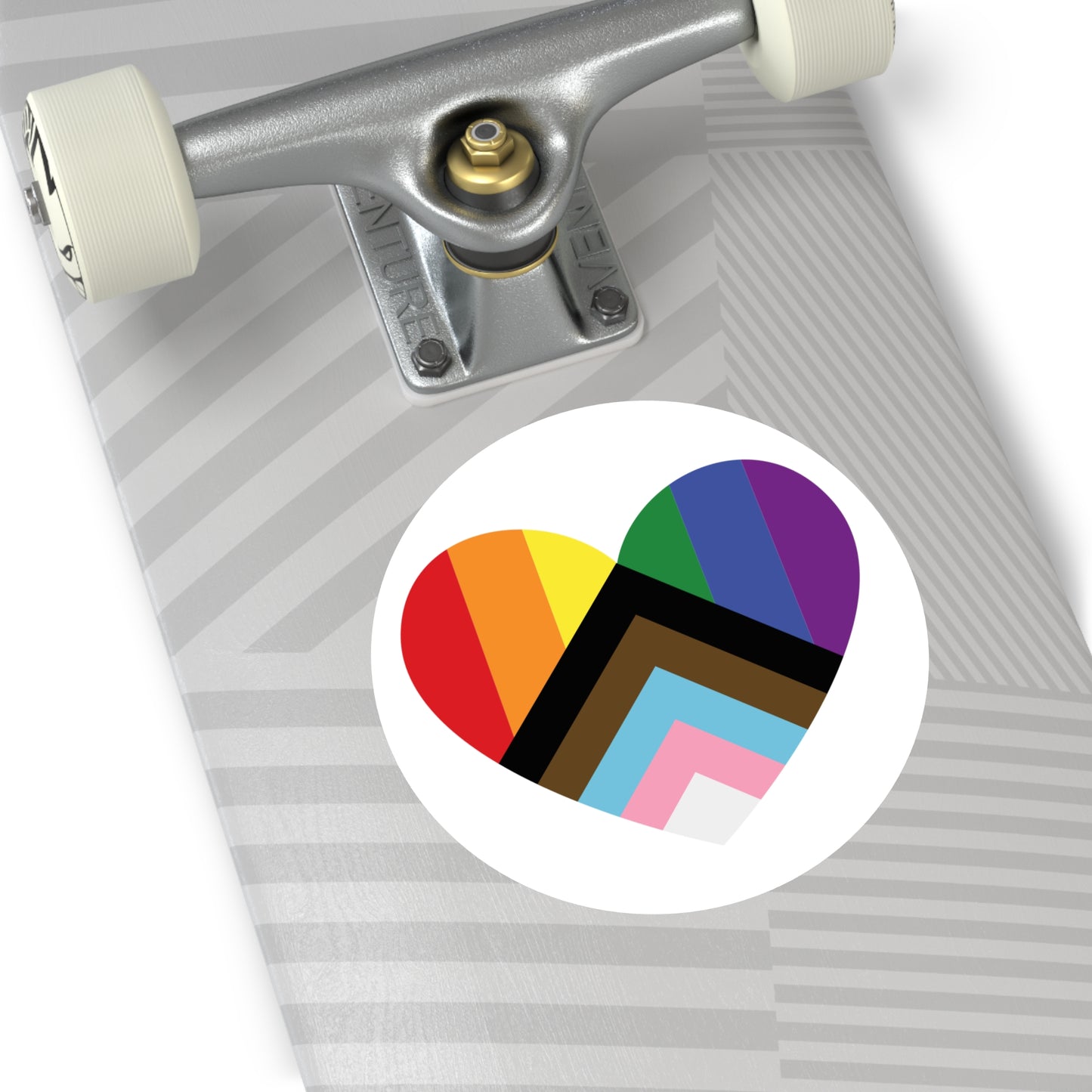 Progress Rainbow Pride Heart Flag Vinyl Sticker