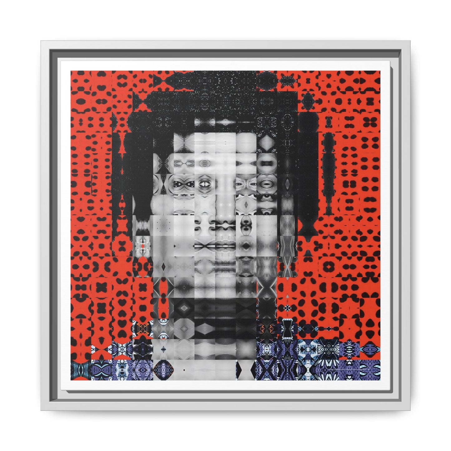Iconic Foundational Feminist icon Audre Lorde Abstract Portrait Collage Art — Matte Canvas, Framed (Multi-color options)