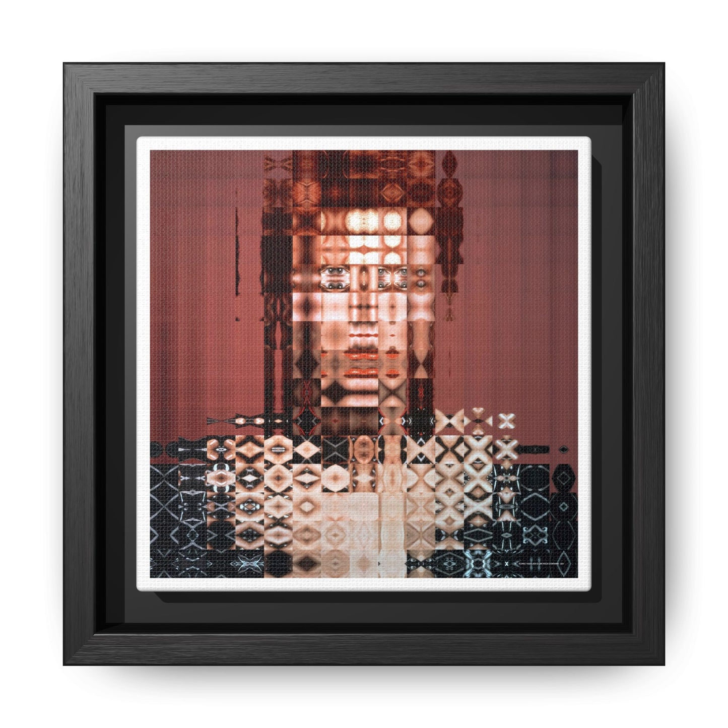 Iconic 70s Alien Glam Rock Starman Abstract Portrait Collage Art — Matte Canvas, Framed (Multi-color options)