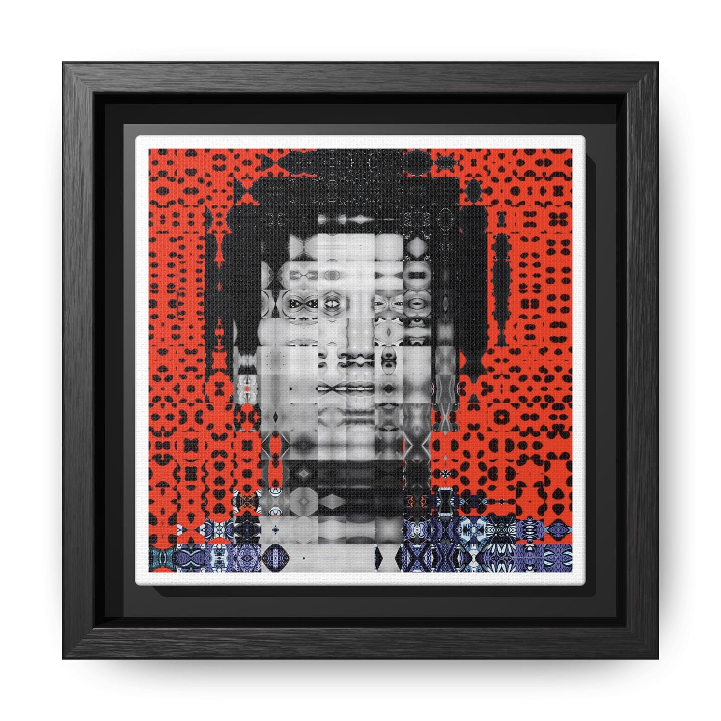 Iconic Foundational Feminist icon Audre Lorde Abstract Portrait Collage Art — Matte Canvas, Framed (Multi-color options)