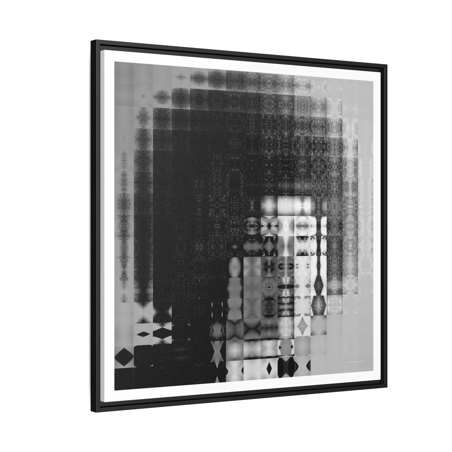 Feminist Icon Angela Davis Abstract Portrait Collage Art — Matte Canvas, Framed (Multi-color options)